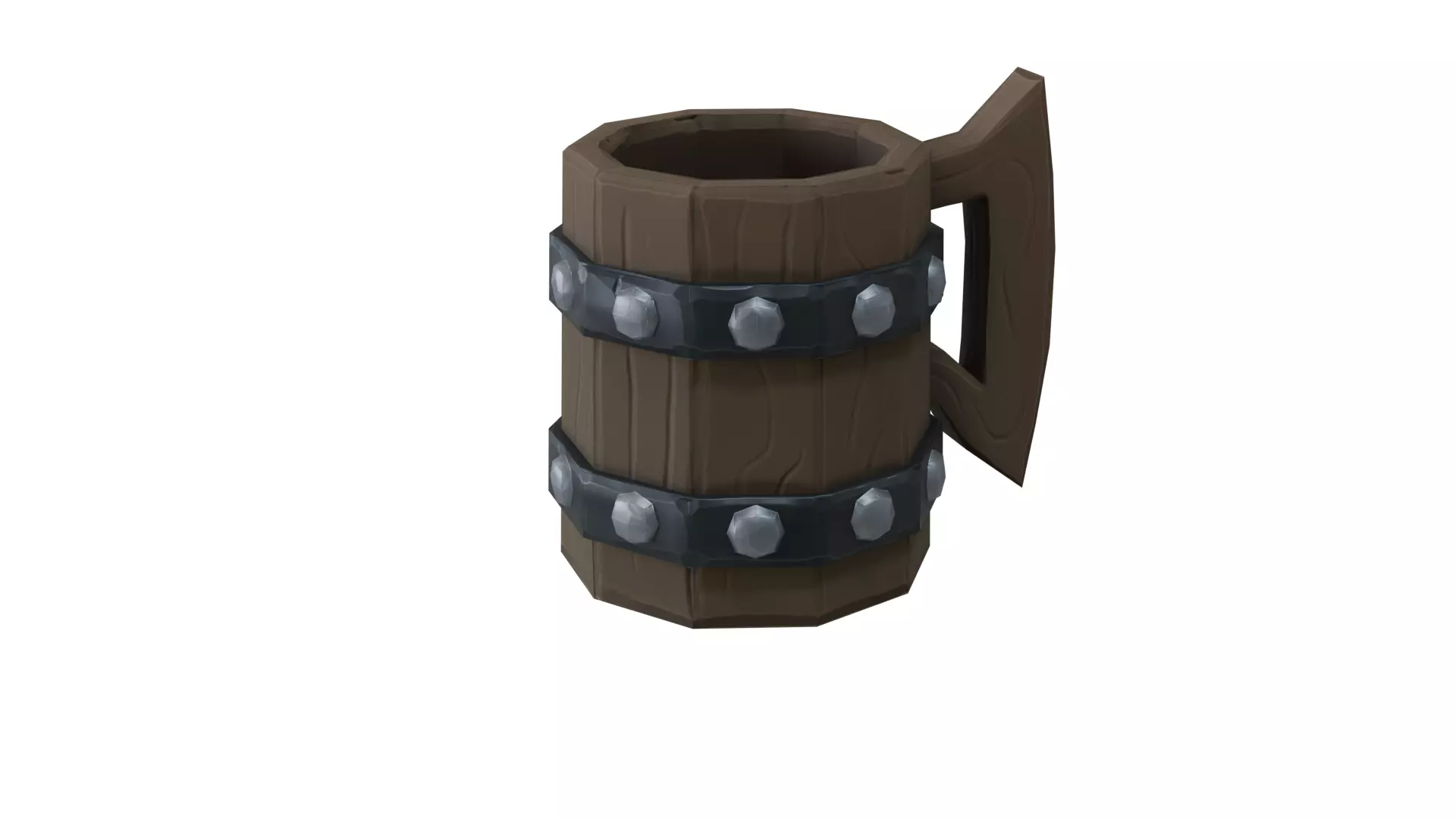 Stylized Wooden Mug 3D Model Low-poly 3D model_7