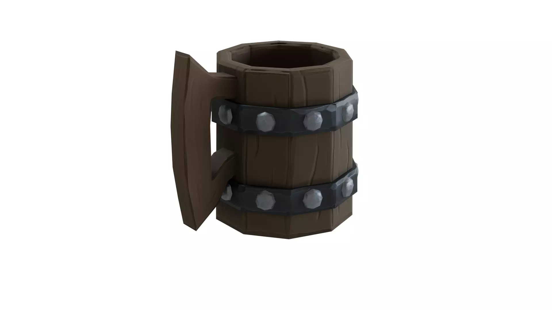 Stylized Wooden Mug 3D Model Low-poly 3D model_15
