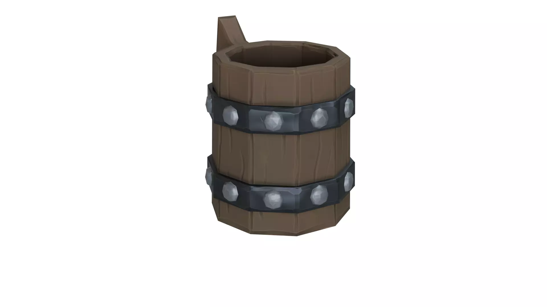 Stylized Wooden Mug 3D Model Low-poly 3D model_2