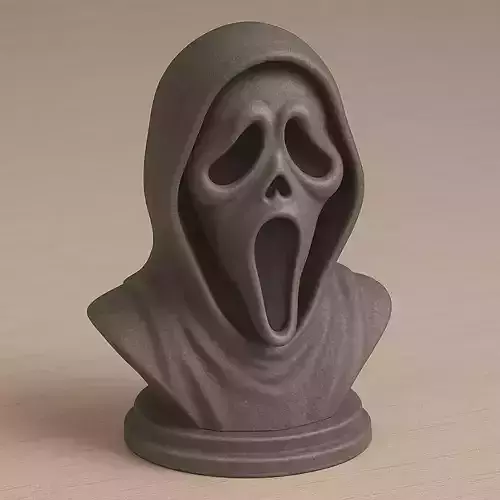 Scream Mask Bust 3D Print Model  Halloween Horror STL