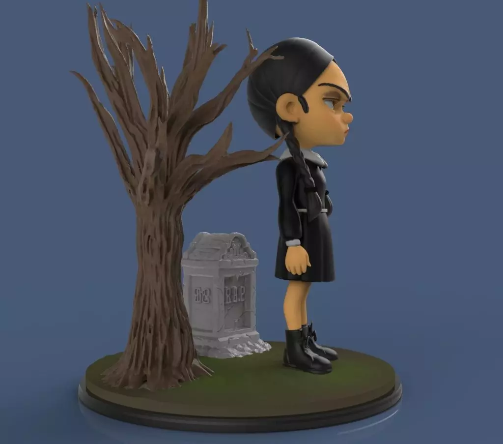 Wednesday Addams 3D print model_3