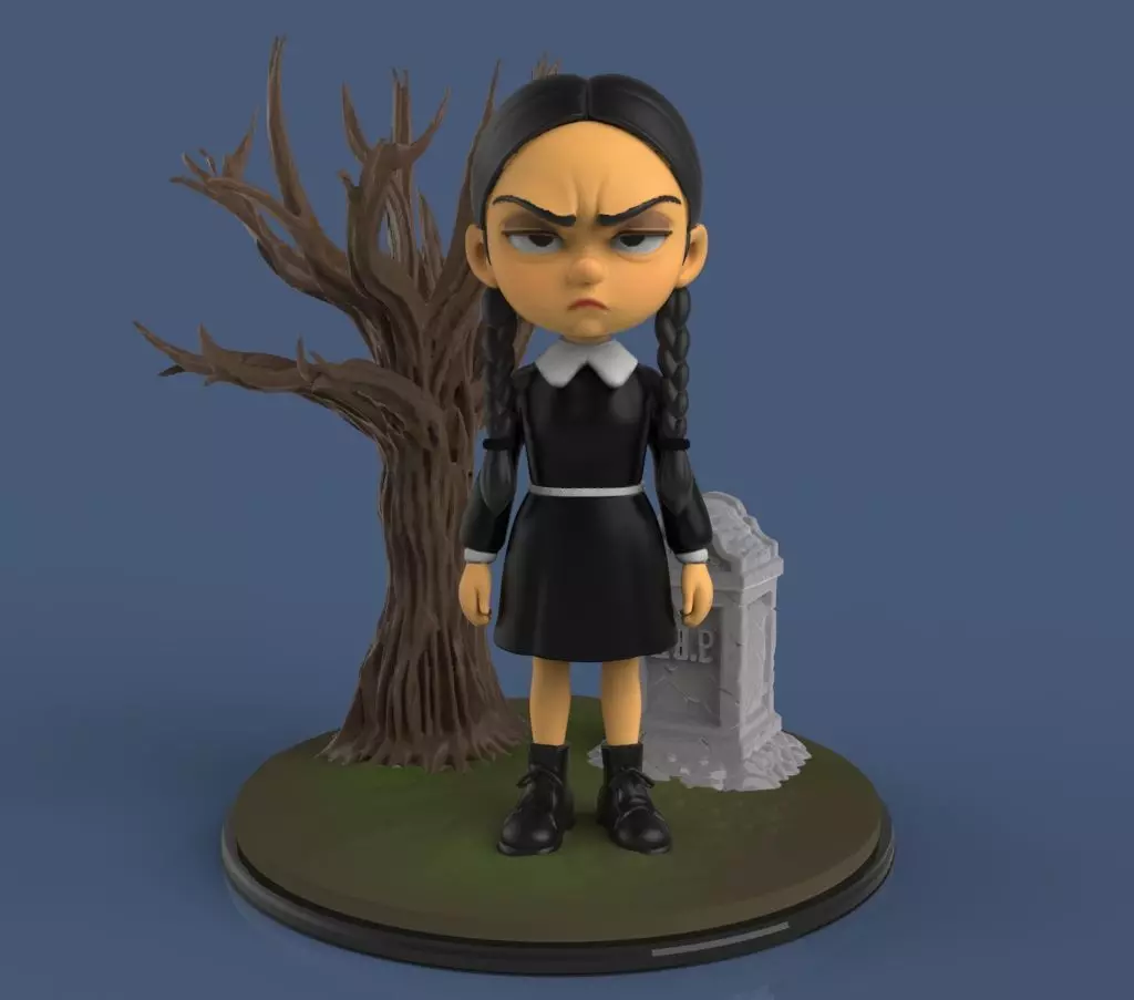 Wednesday Addams 3D print model_1