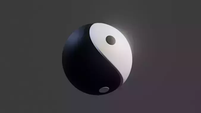 Yin Yang Symbol   3D Printable Connected Model