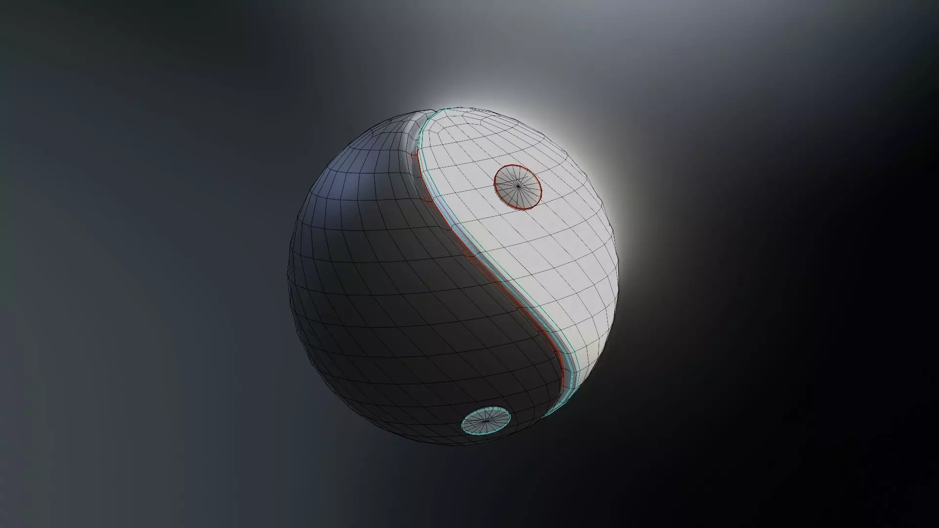 Yin Yang Symbol   3D Printable Connected Model 3D print model_3