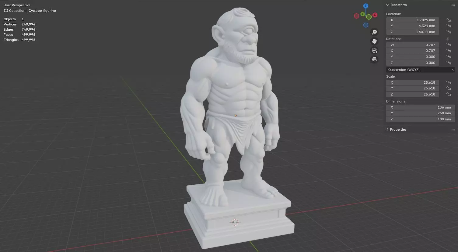 Cyclops figurine 3D model for 3D printing 3D print model_17