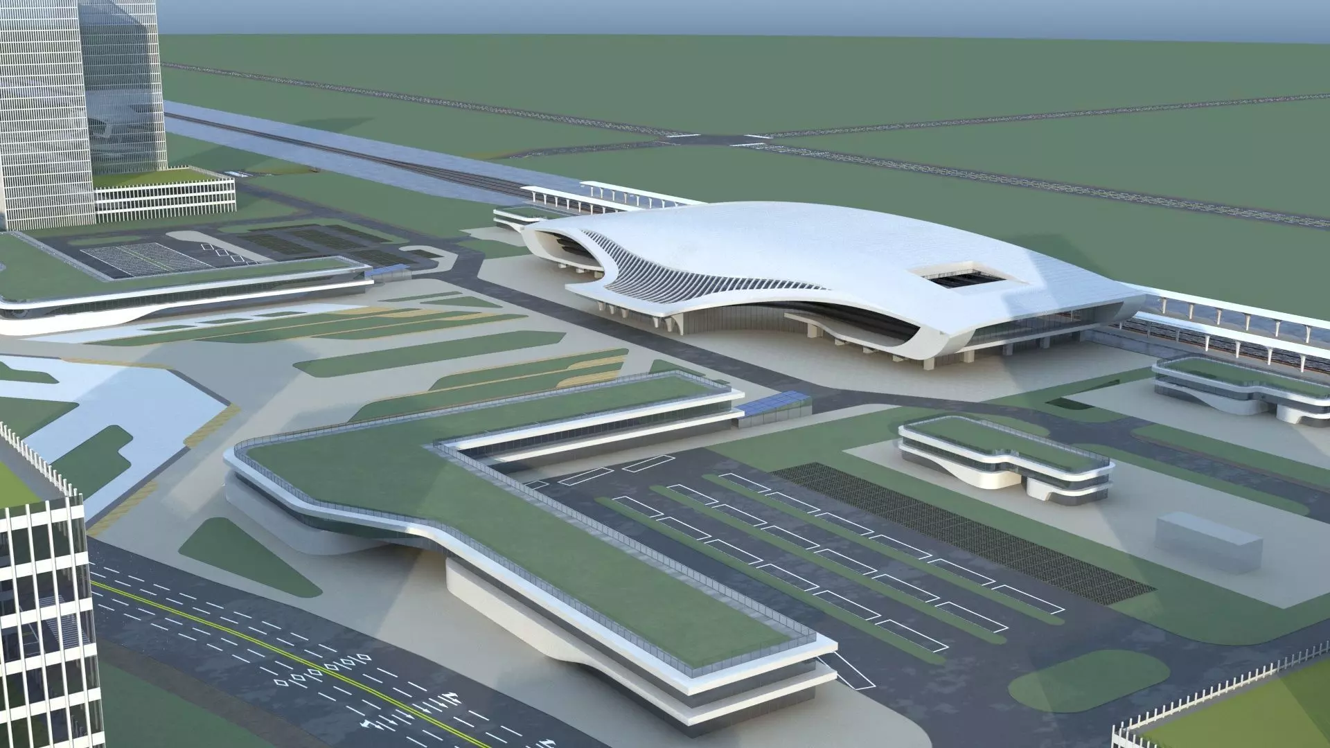 Railway Station 3D model