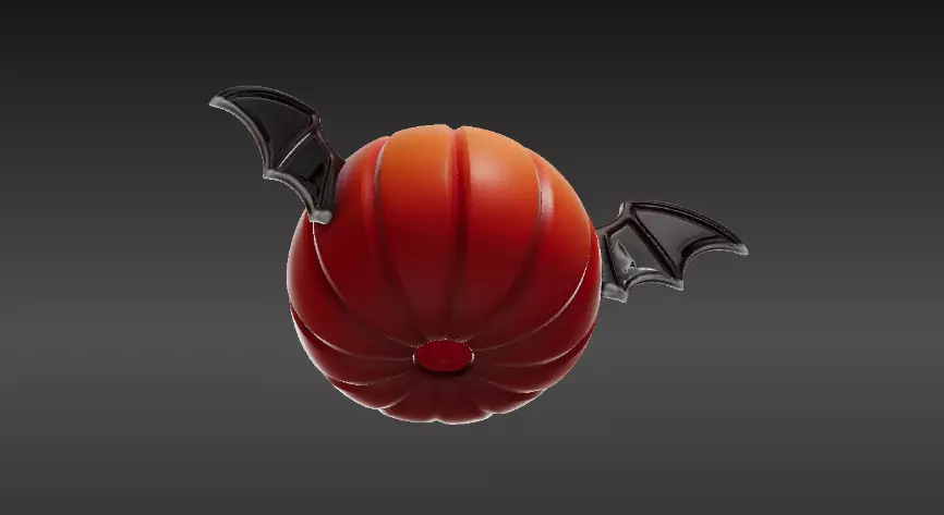 Pumpkin Bat Mini Charm 3D Print Cute Halloween Keychain 3D print model_7