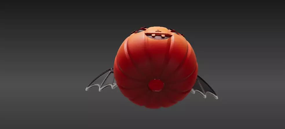 Pumpkin Bat Mini Charm 3D Print Cute Halloween Keychain 3D print model_6