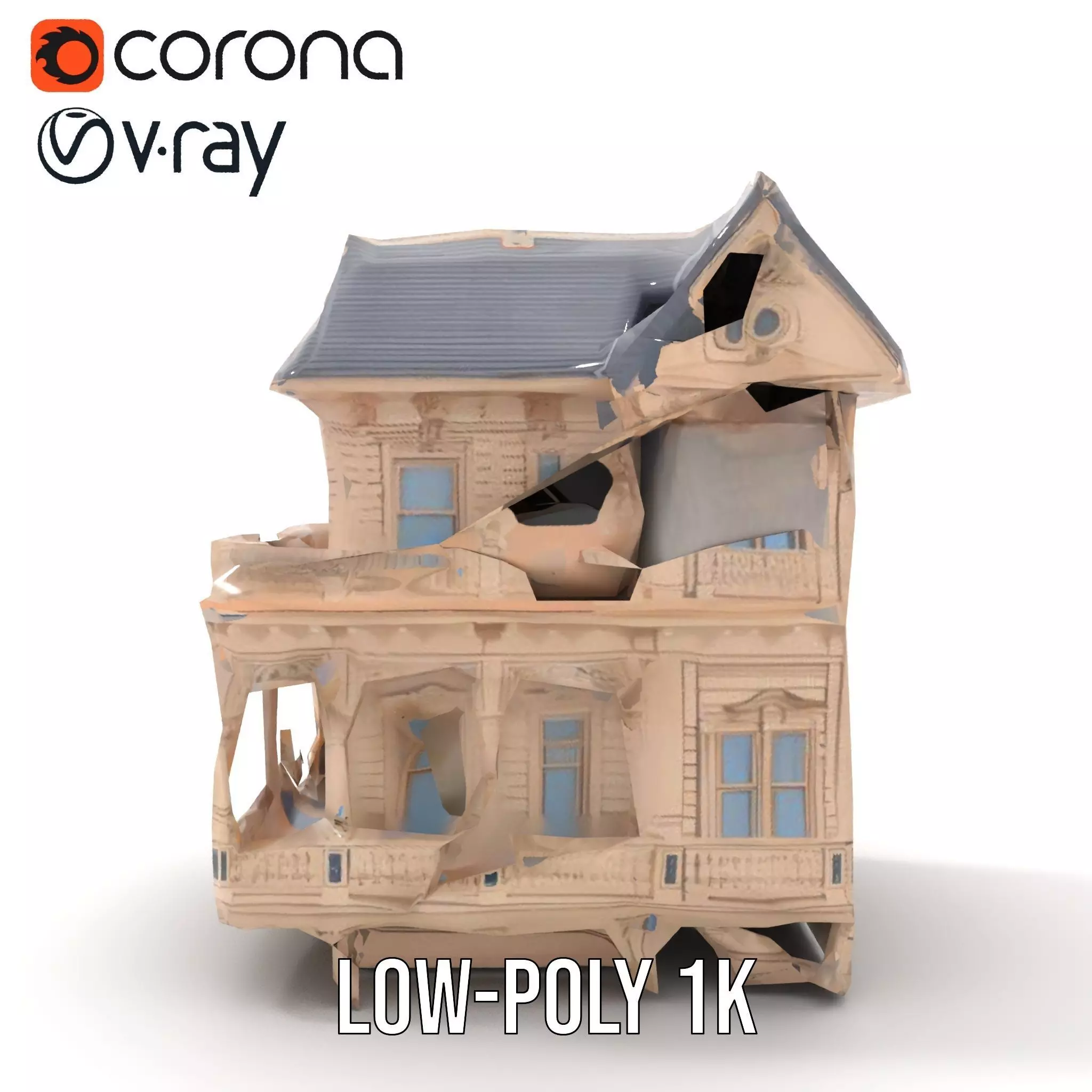 Victorian Vintage Mansion model pack Low-poly 3D model_9