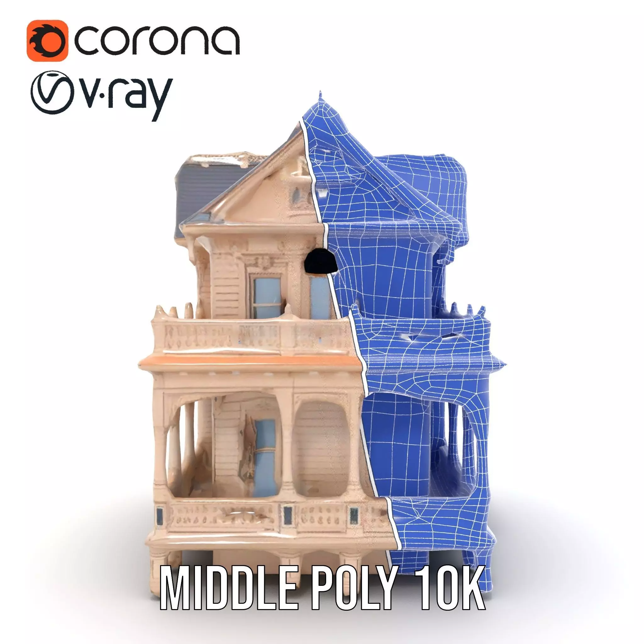 Victorian Vintage Mansion model pack Low-poly 3D model_22
