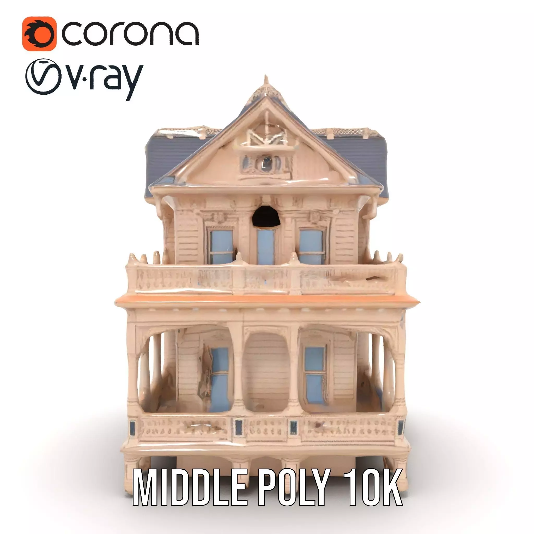 Victorian Vintage Mansion model pack Low-poly 3D model_11