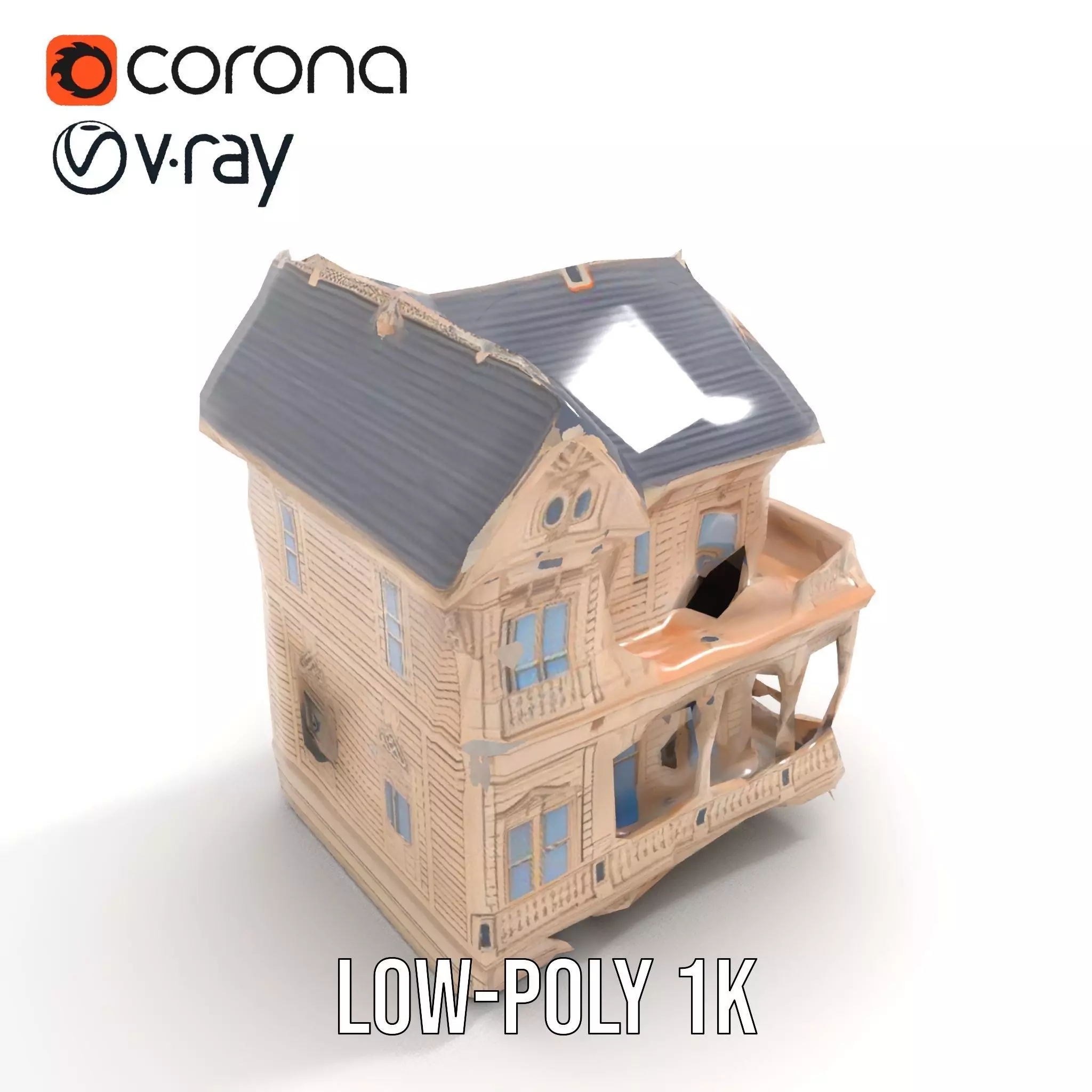 Victorian Vintage Mansion model pack Low-poly 3D model_23