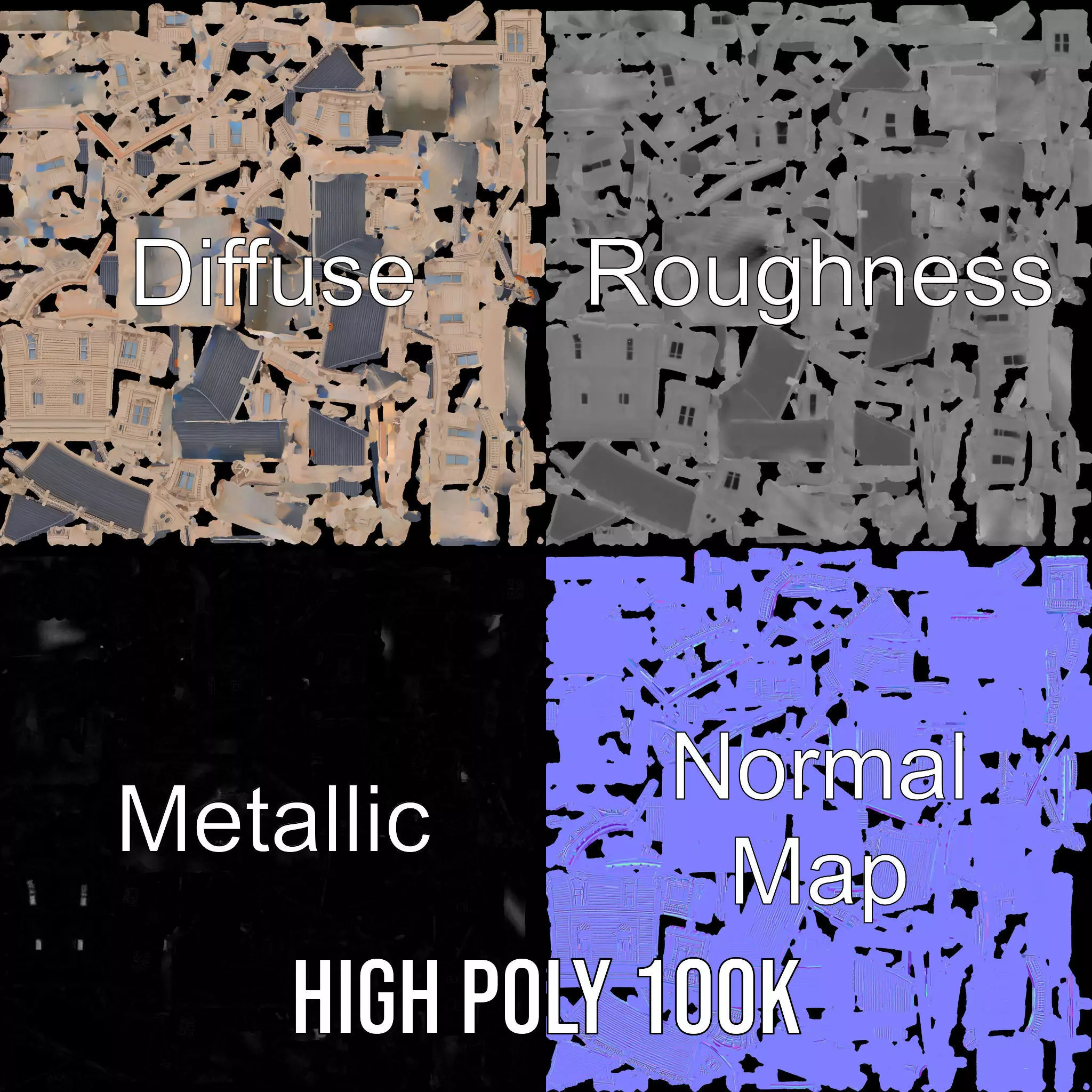 Victorian Vintage Mansion model pack Low-poly 3D model_4