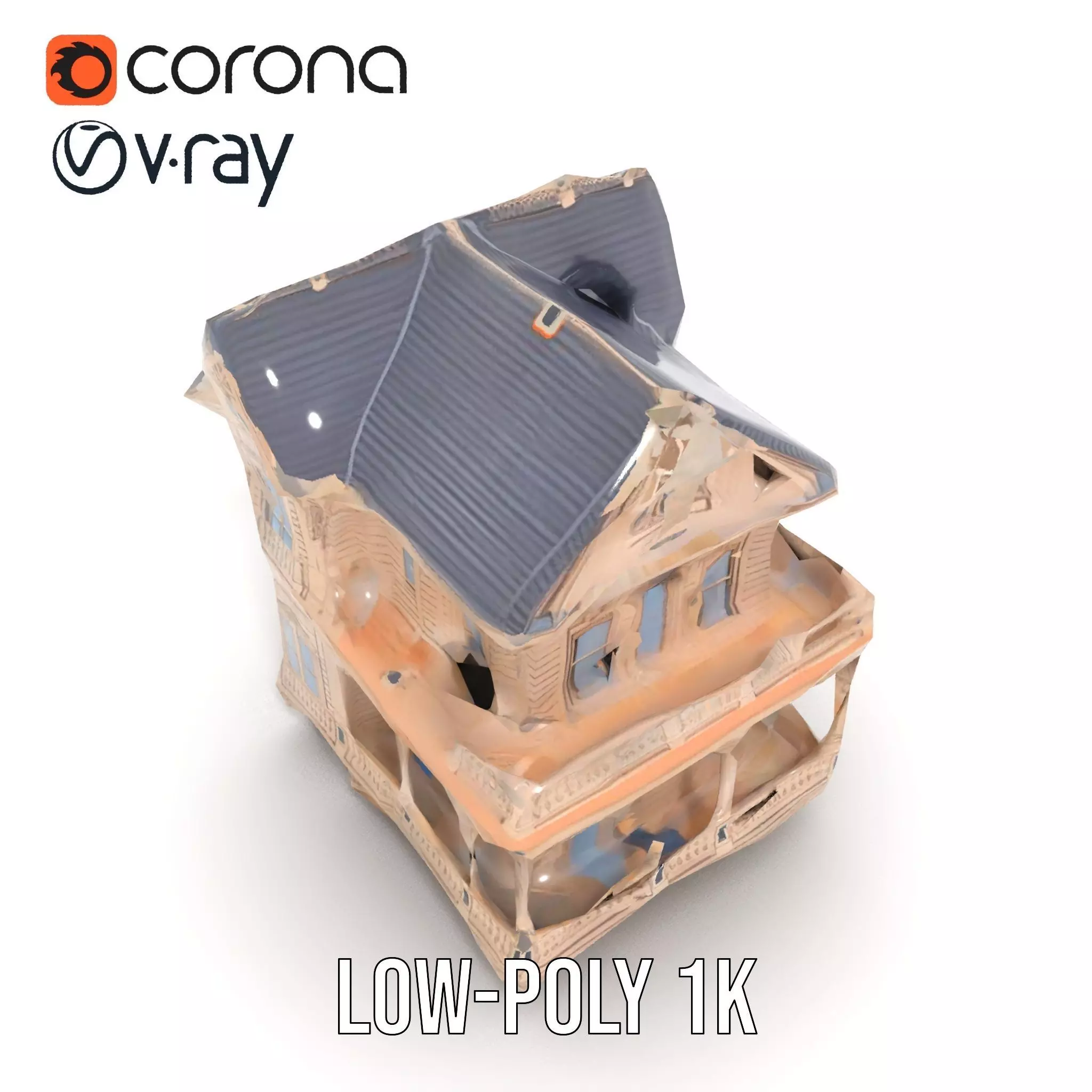 Victorian Vintage Mansion model pack Low-poly 3D model_15