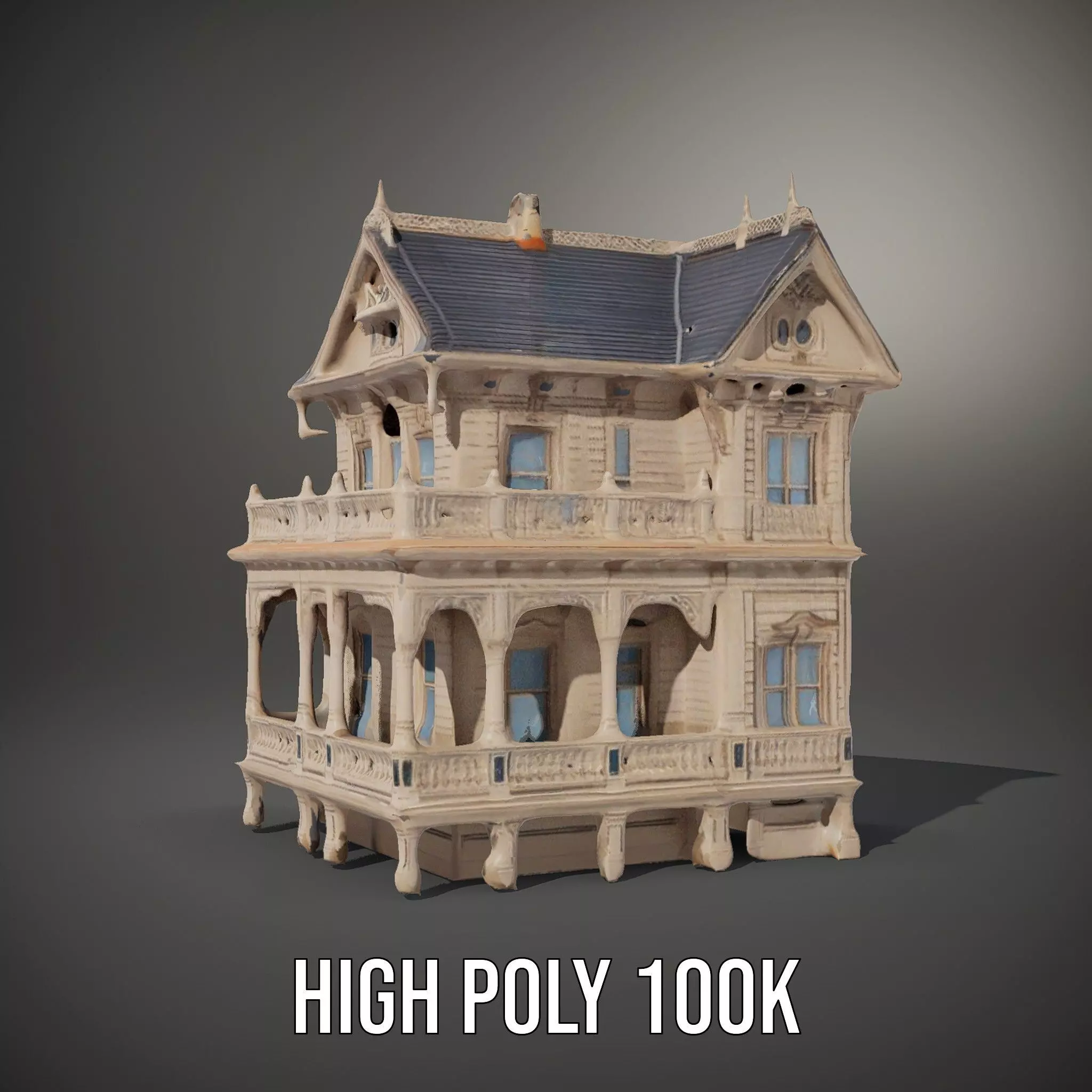 Victorian Vintage Mansion model pack Low-poly 3D model_13