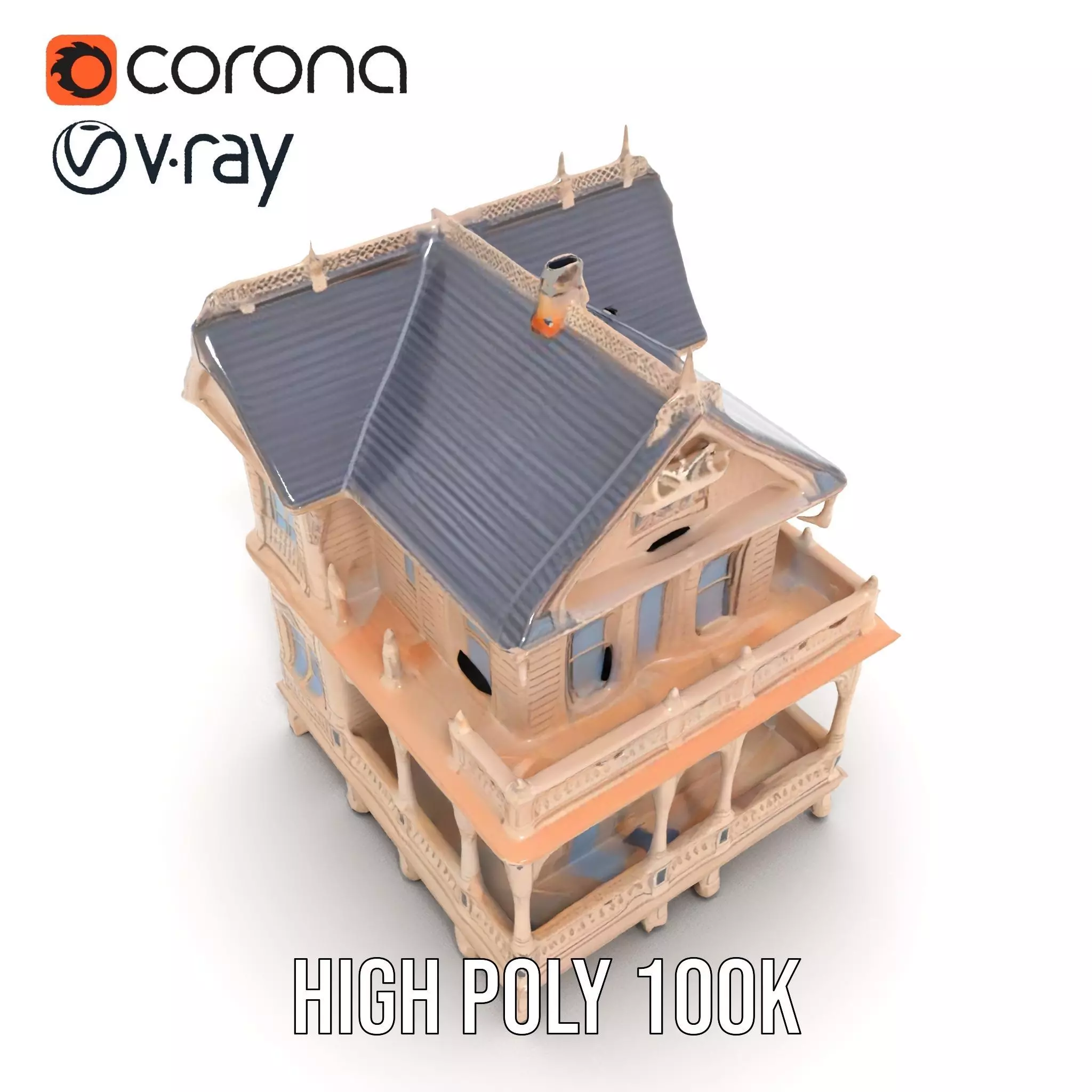 Victorian Vintage Mansion model pack Low-poly 3D model_21