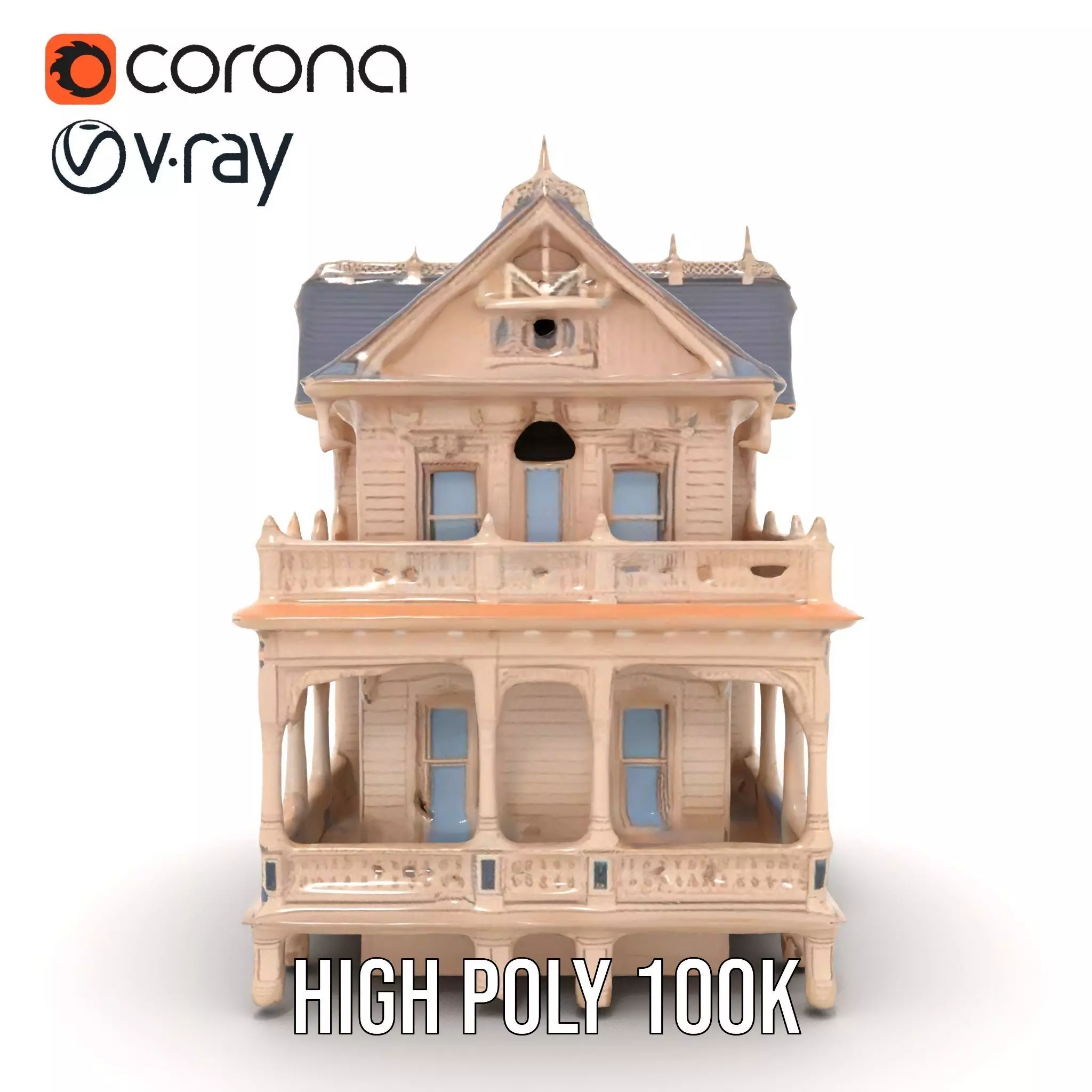 Victorian Vintage Mansion model pack Low-poly 3D model_24