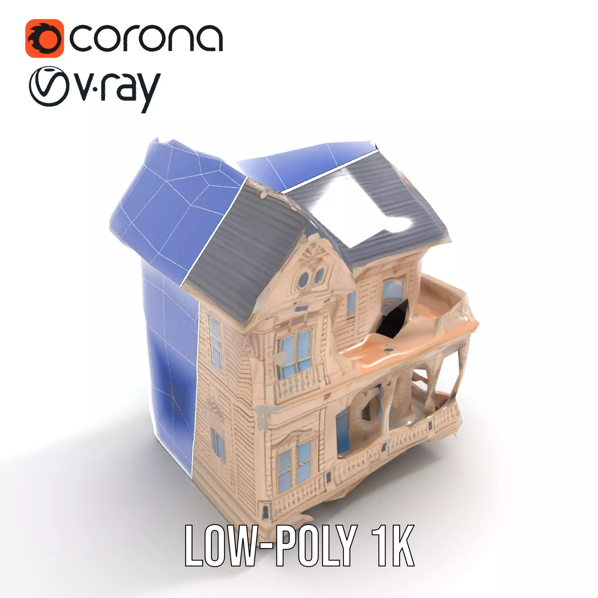 Victorian Vintage Mansion model pack Low-poly 3D model_20