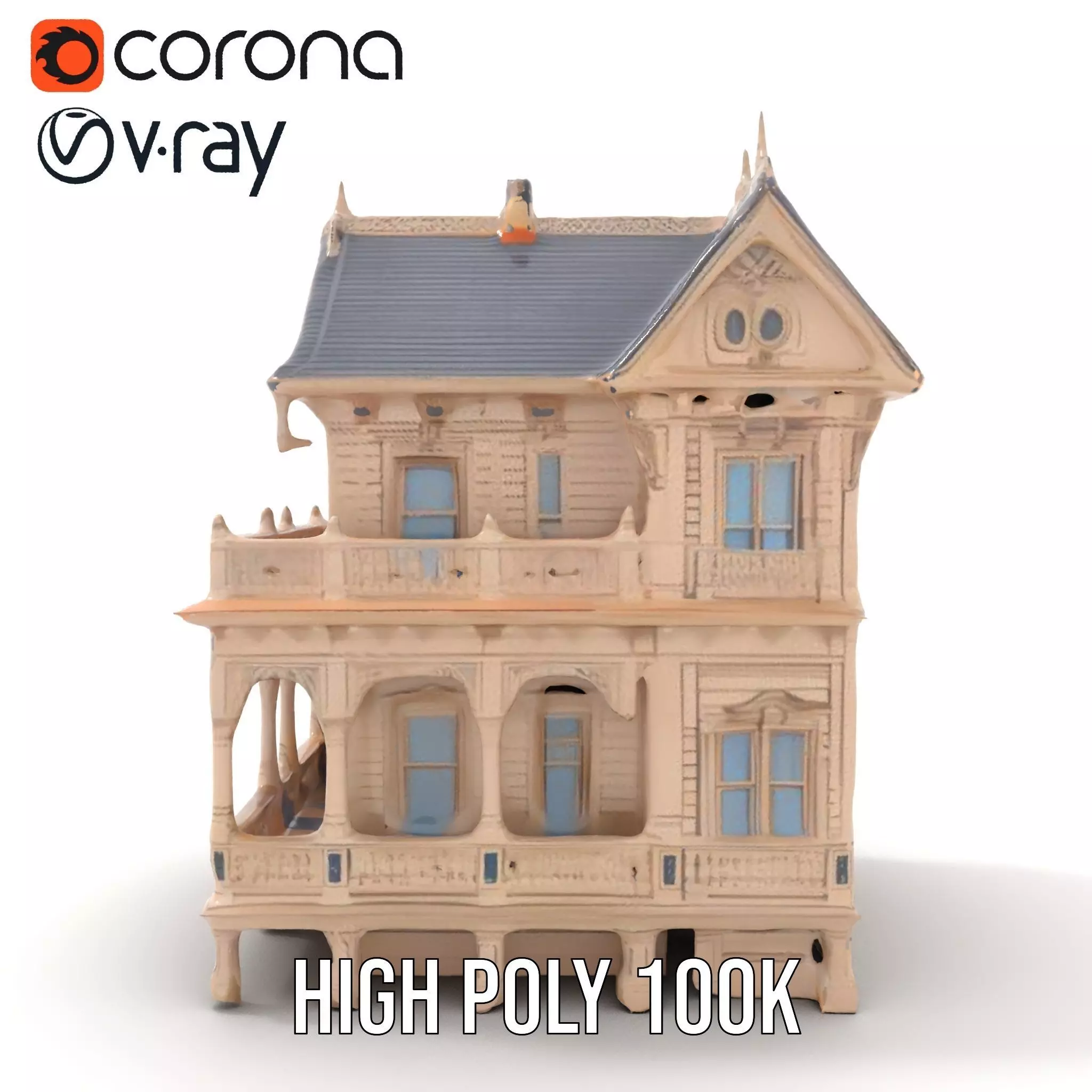 Victorian Vintage Mansion model pack Low-poly 3D model_29
