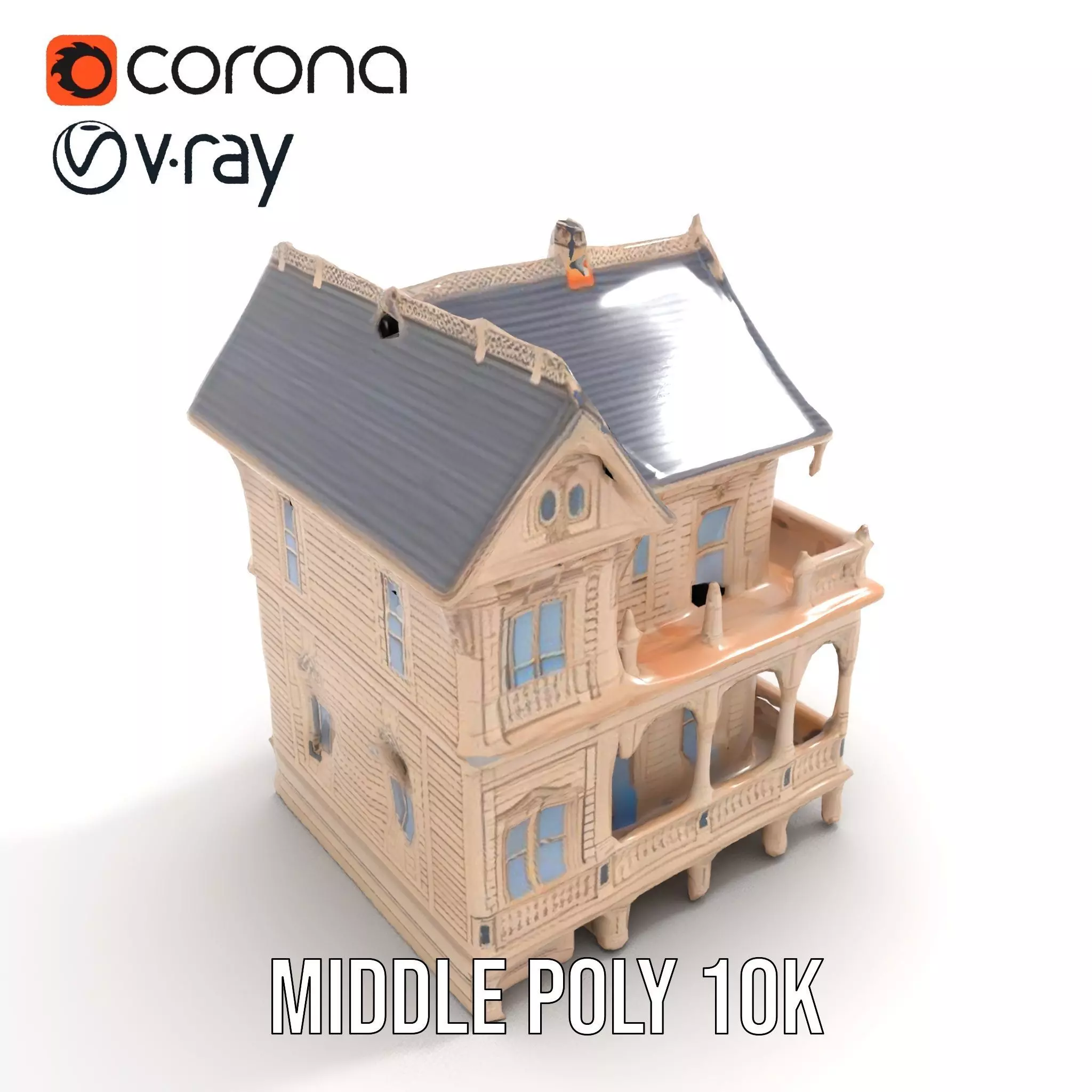 Victorian Vintage Mansion model pack Low-poly 3D model_6