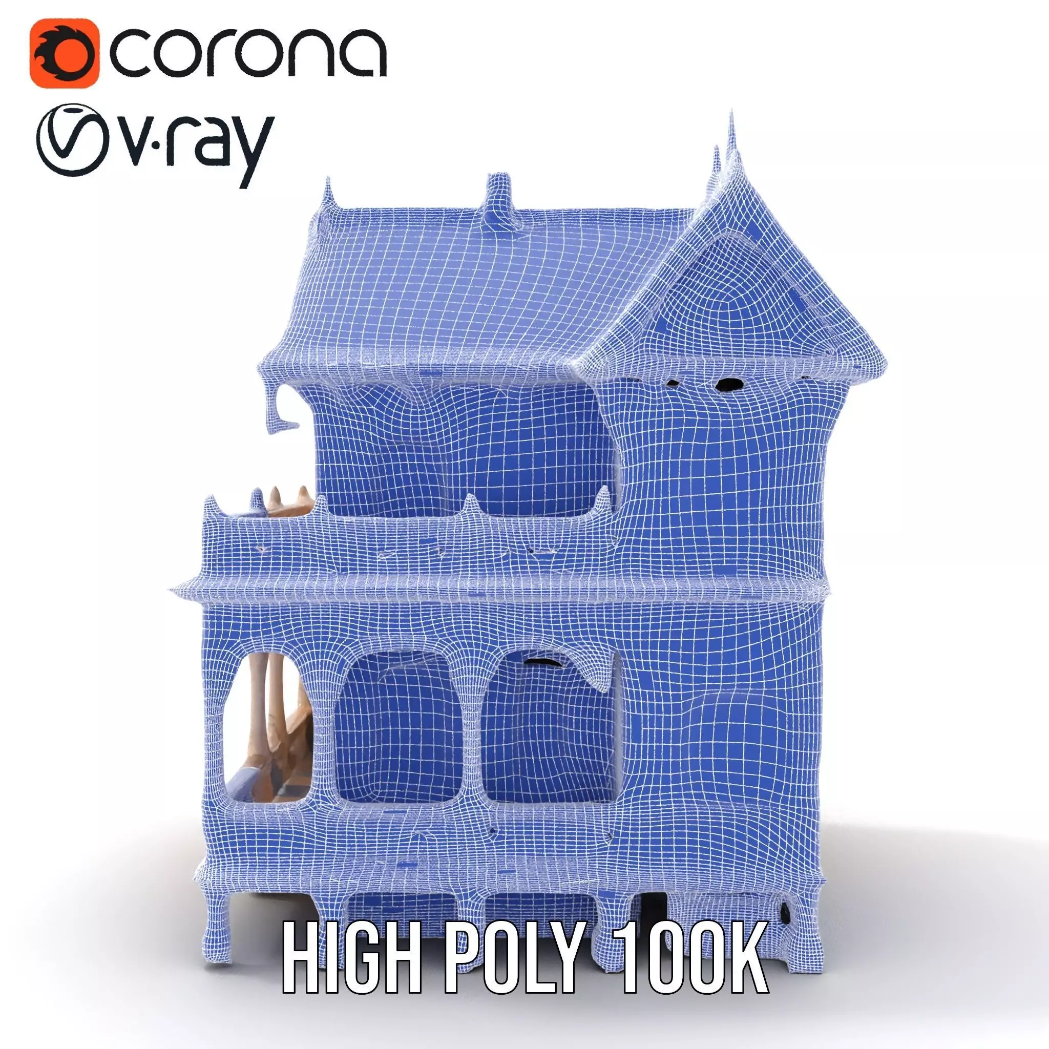 Victorian Vintage Mansion model pack Low-poly 3D model_34