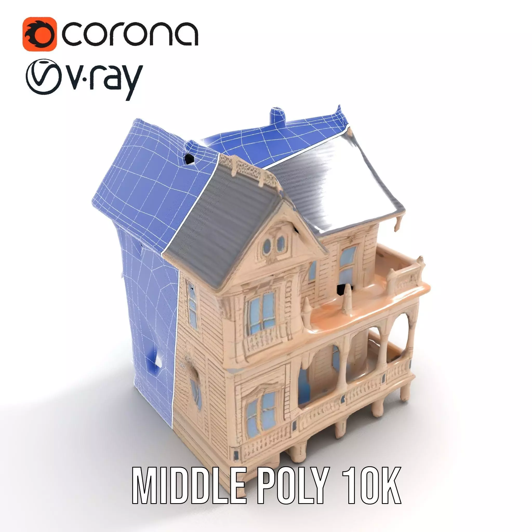 Victorian Vintage Mansion model pack Low-poly 3D model_19