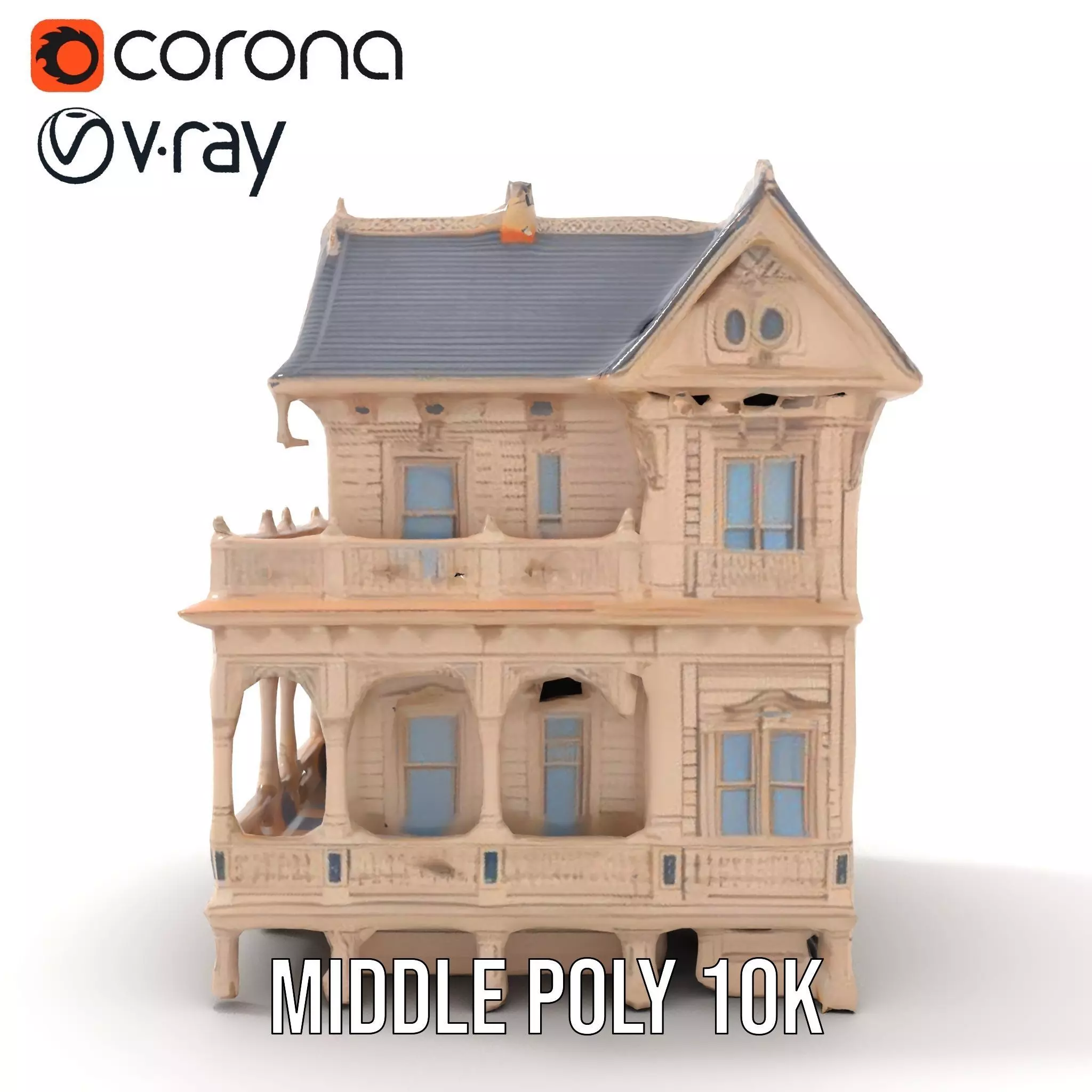 Victorian Vintage Mansion model pack Low-poly 3D model_14