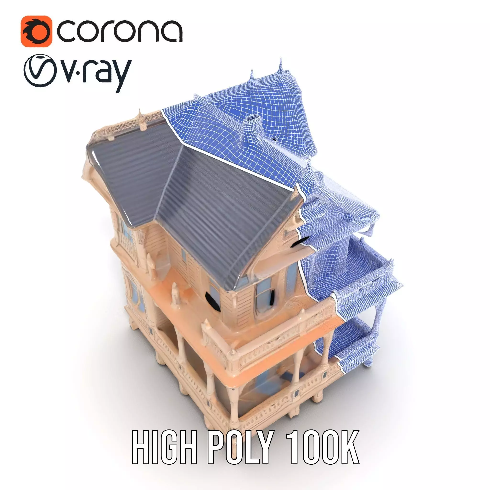 Victorian Vintage Mansion model pack Low-poly 3D model_32