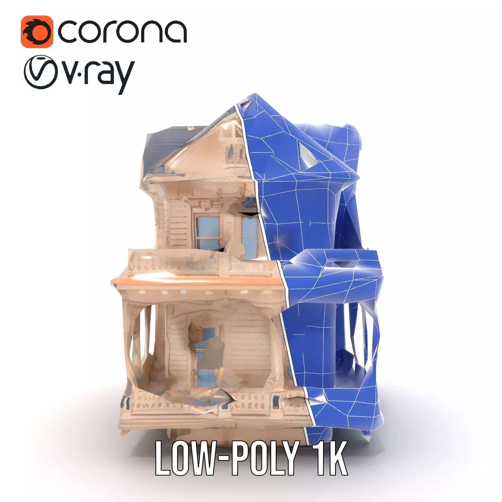 Victorian Vintage Mansion model pack Low-poly 3D model_28