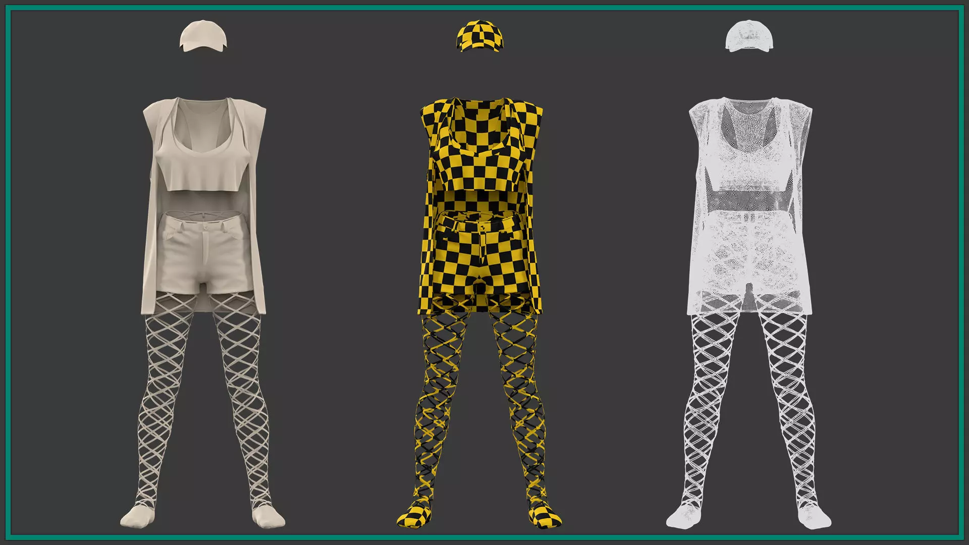 10 Female stylized Clothes 3D model_9