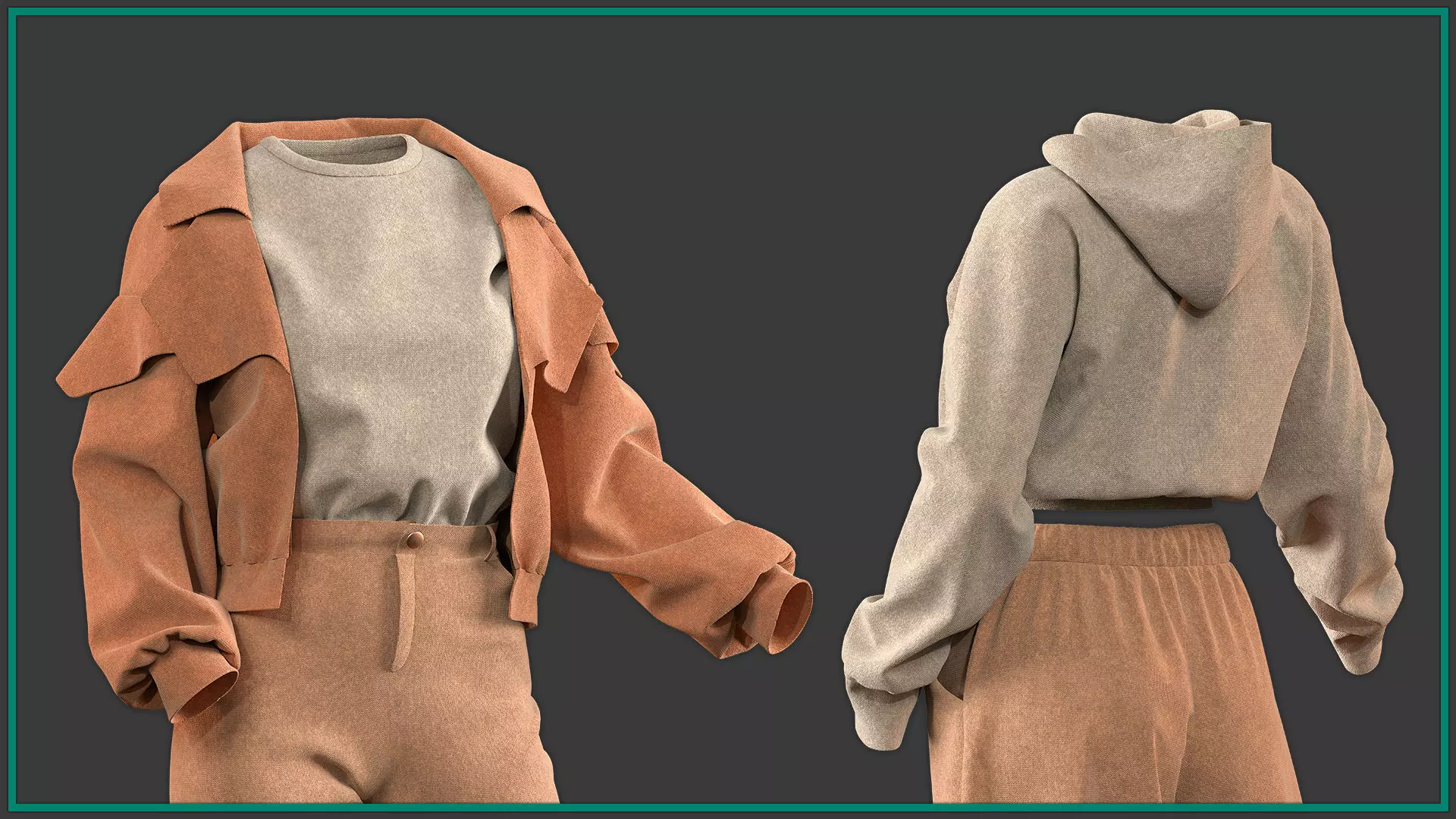10 Female stylized Clothes 3D model_6