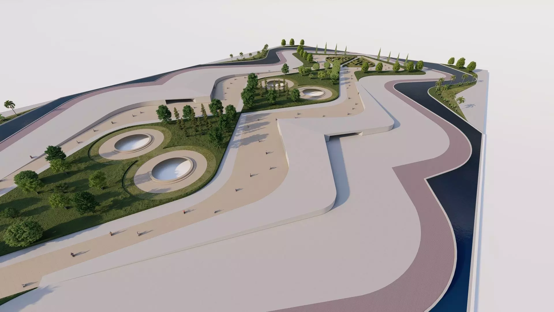 public park-Private Park Landscape 3D model_7