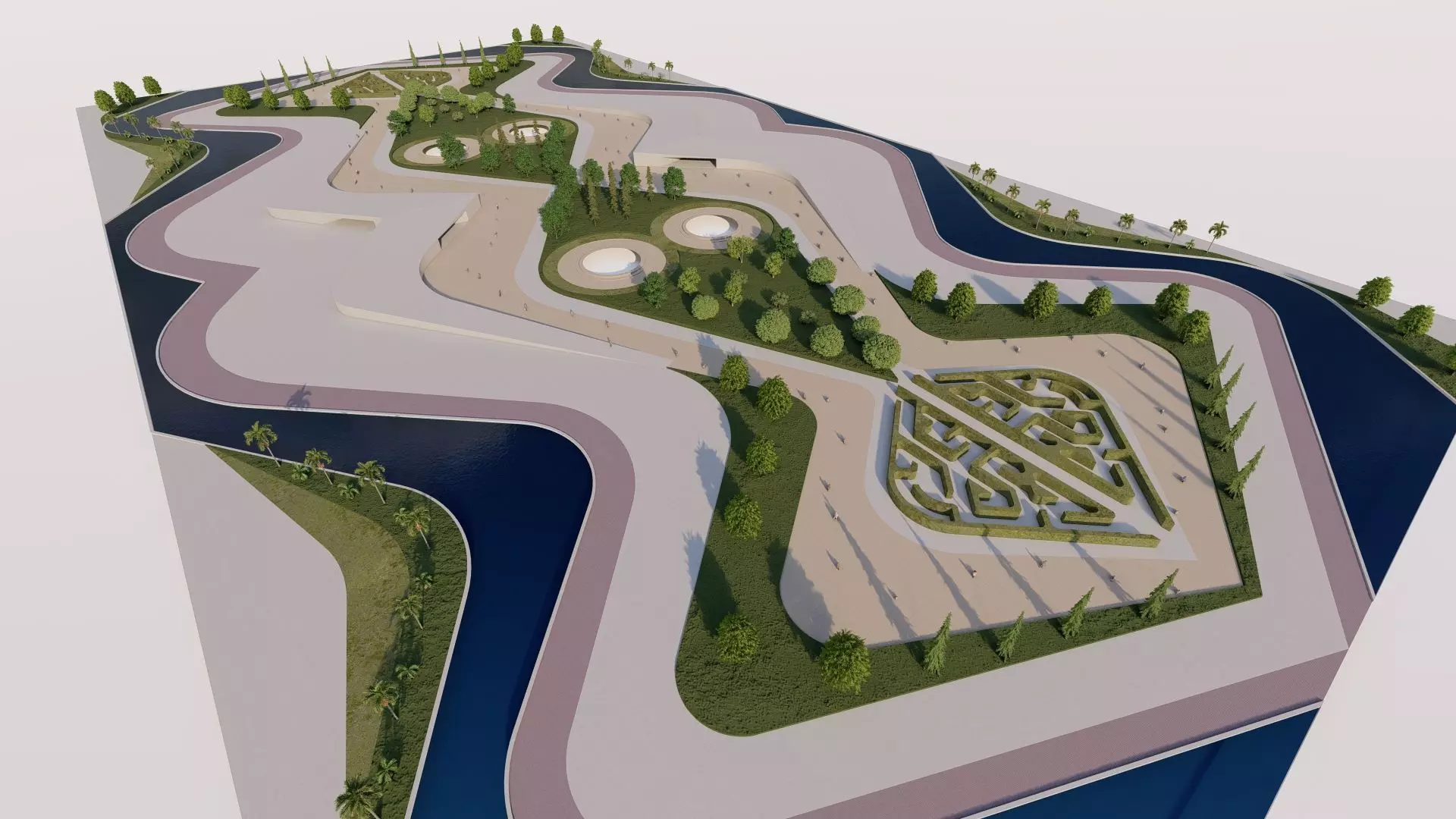 public park-Private Park Landscape 3D model_1