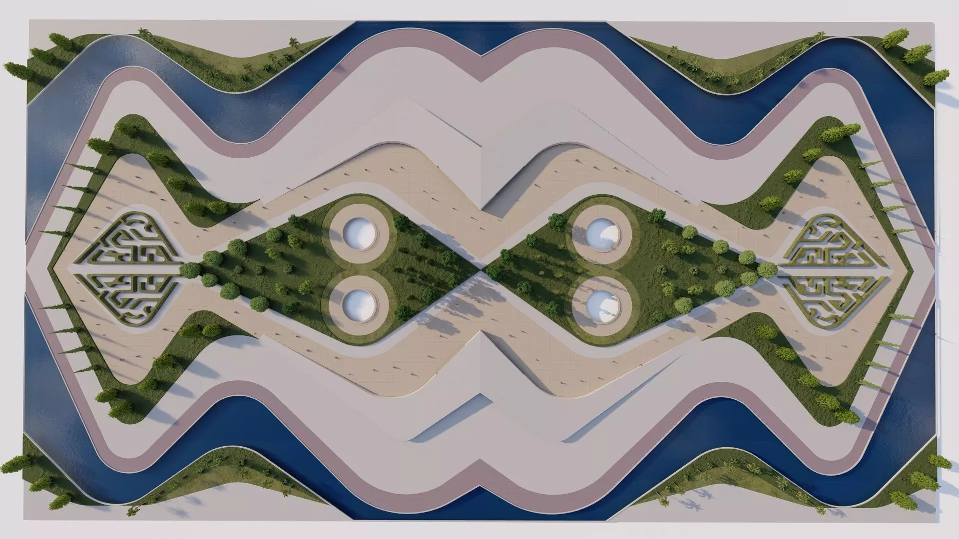 public park-Private Park Landscape 3D model_4