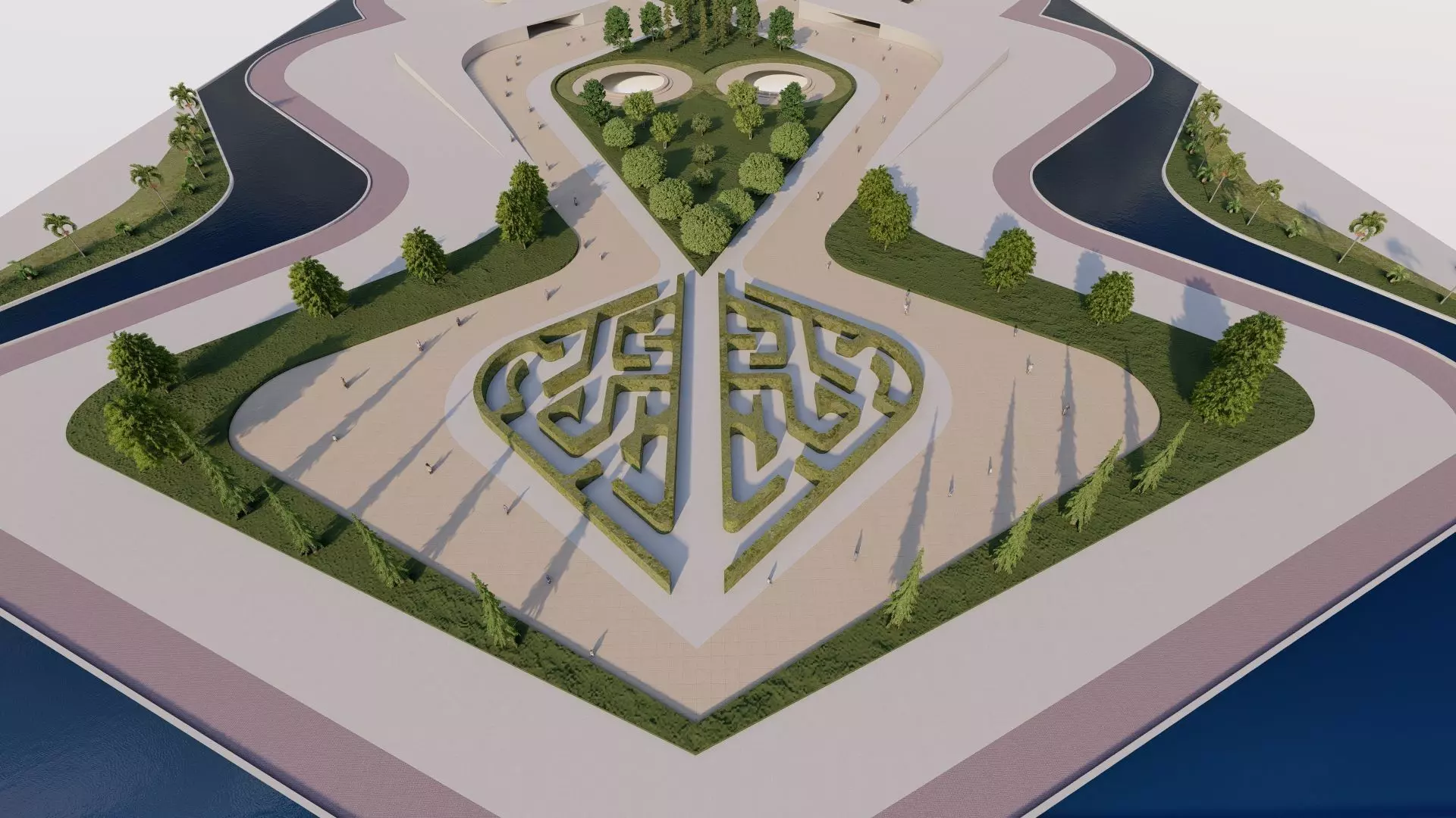 public park-Private Park Landscape 3D model_3