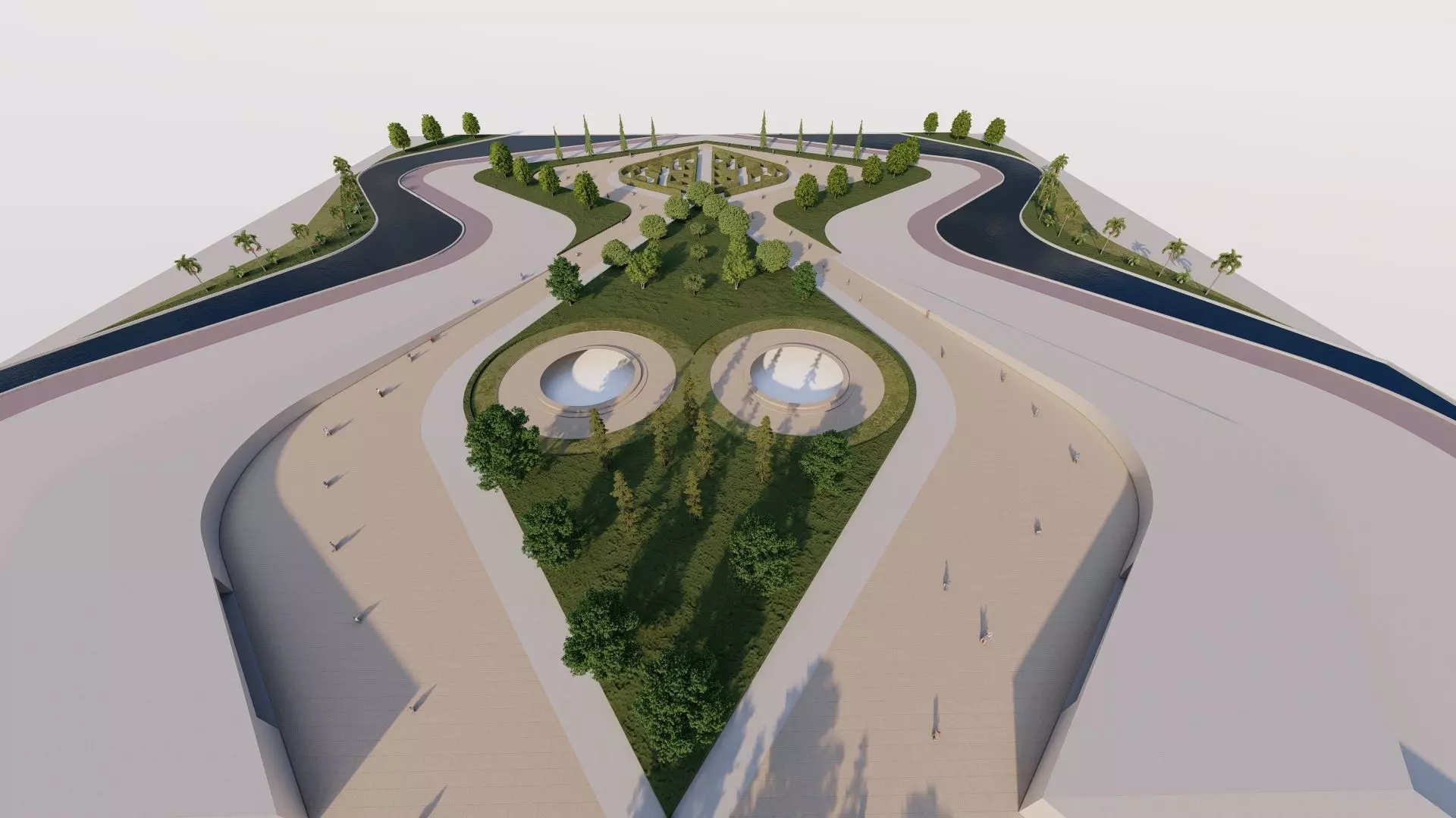 public park-Private Park Landscape 3D model_9