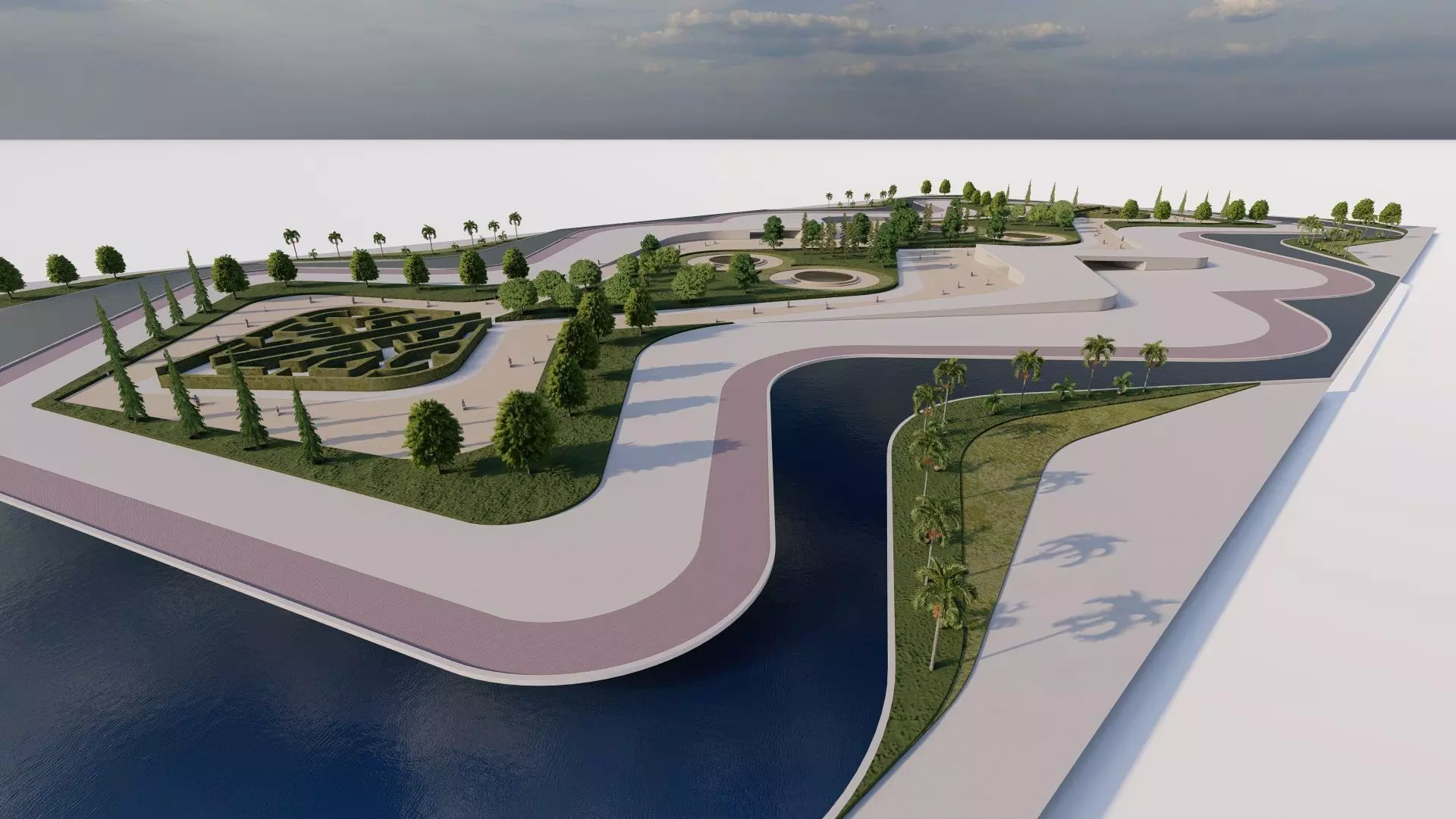 public park-Private Park Landscape 3D model_2