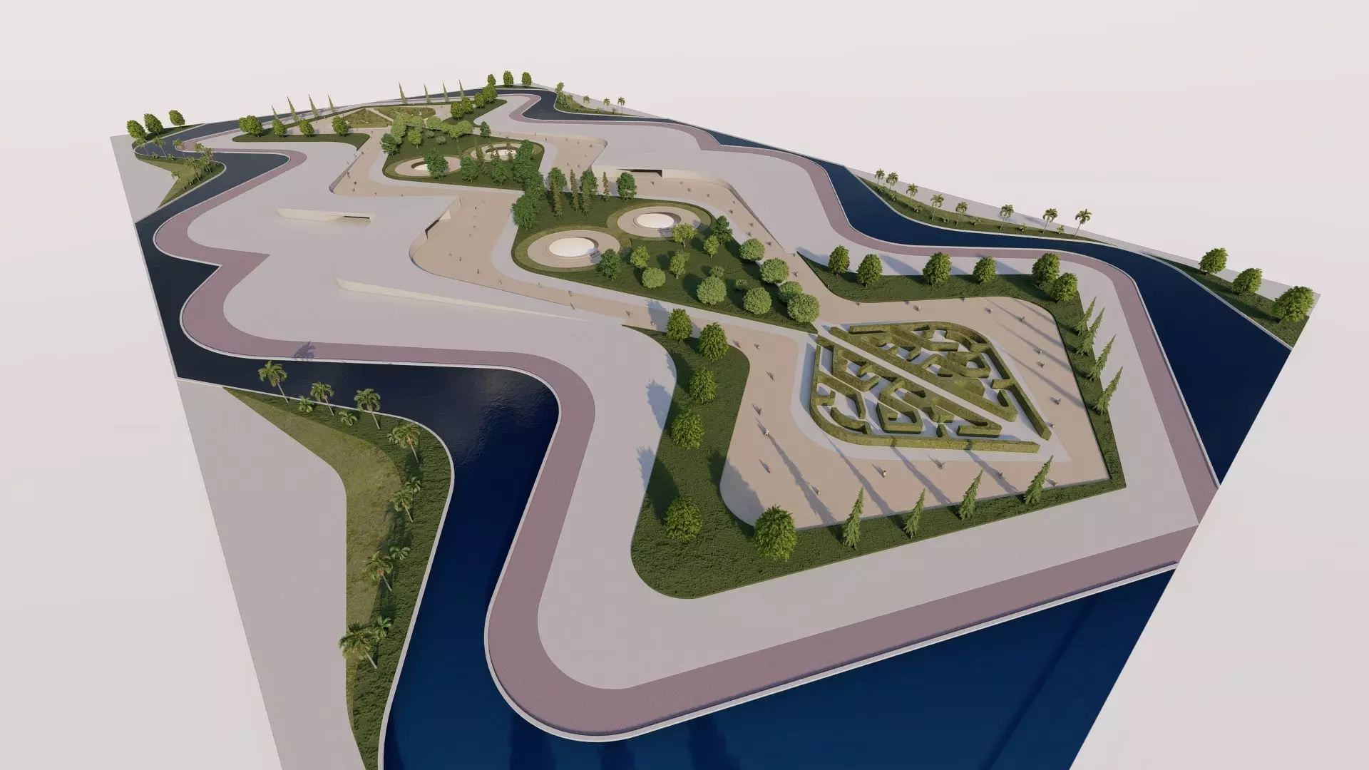 public park-Private Park Landscape 3D model_5