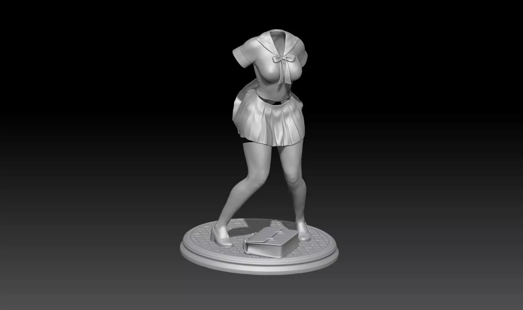 ghost student girl 1 3D print model_3