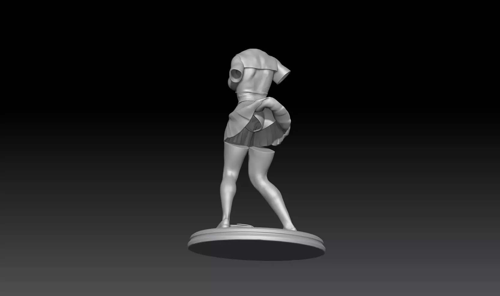 ghost student girl 1 3D print model_1