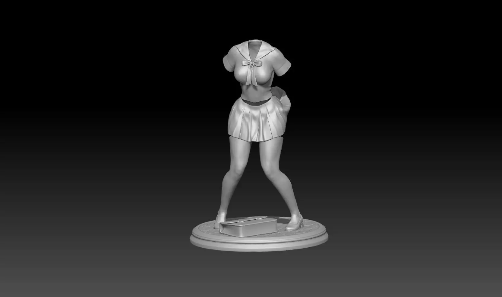 ghost student girl 1 3D print model_0