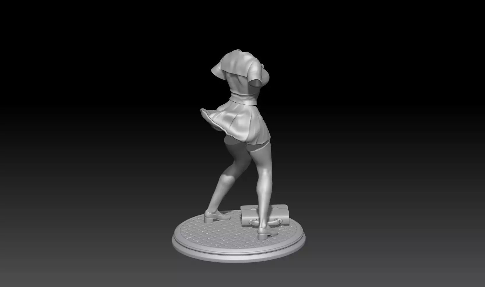 ghost student girl 1 3D print model_2
