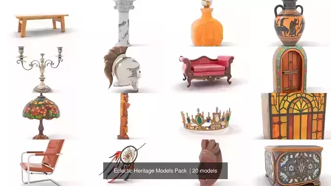Eclectic Heritage Models Pack  3D Model Collection