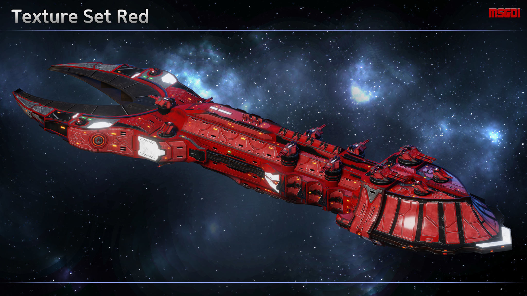 Spaceship Thaalian Empire Battleship Low-poly 3D model_9