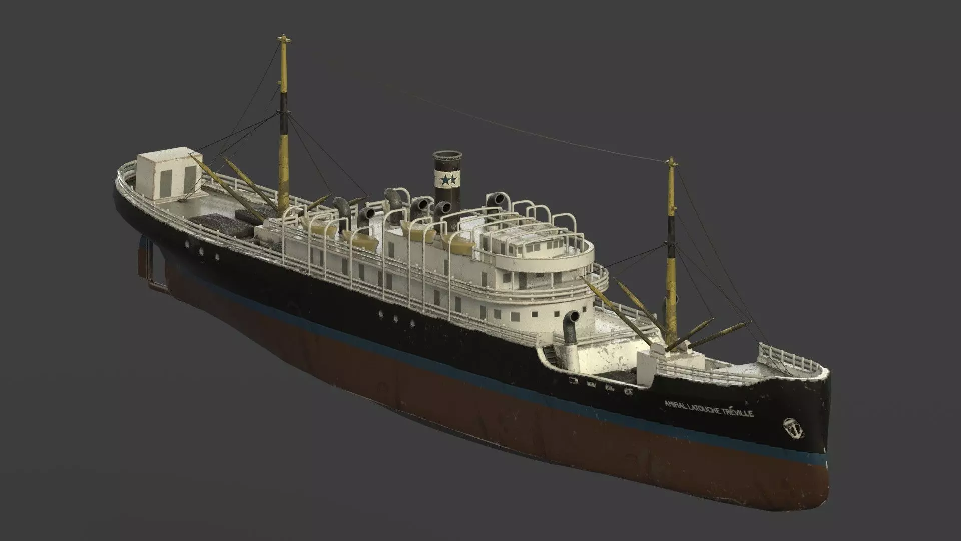 Varitime Vessels  The Historic Ship Amiral Latouche Treville Low-poly 3D model_0