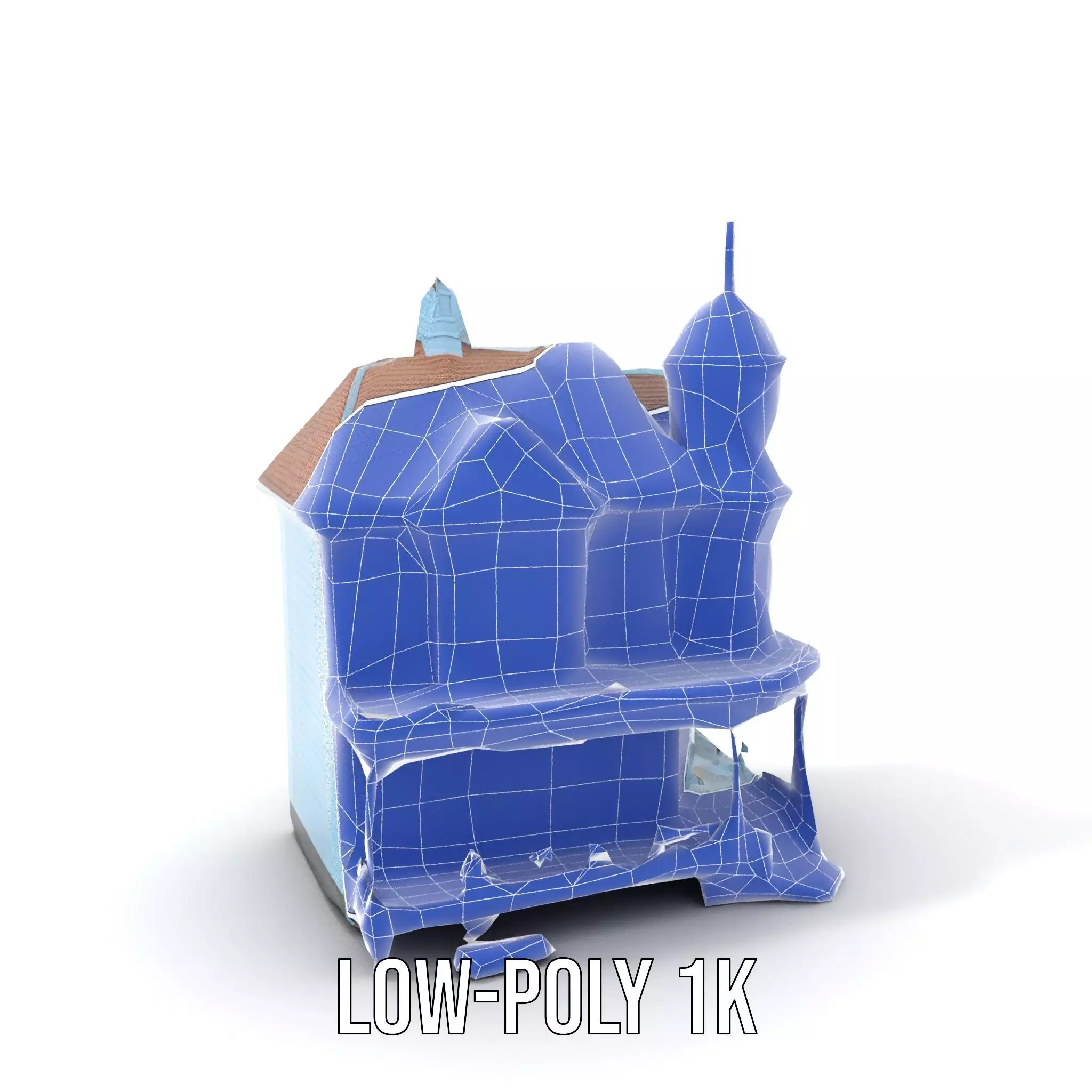 Victorian Blue House model pack Low-poly 3D model_15