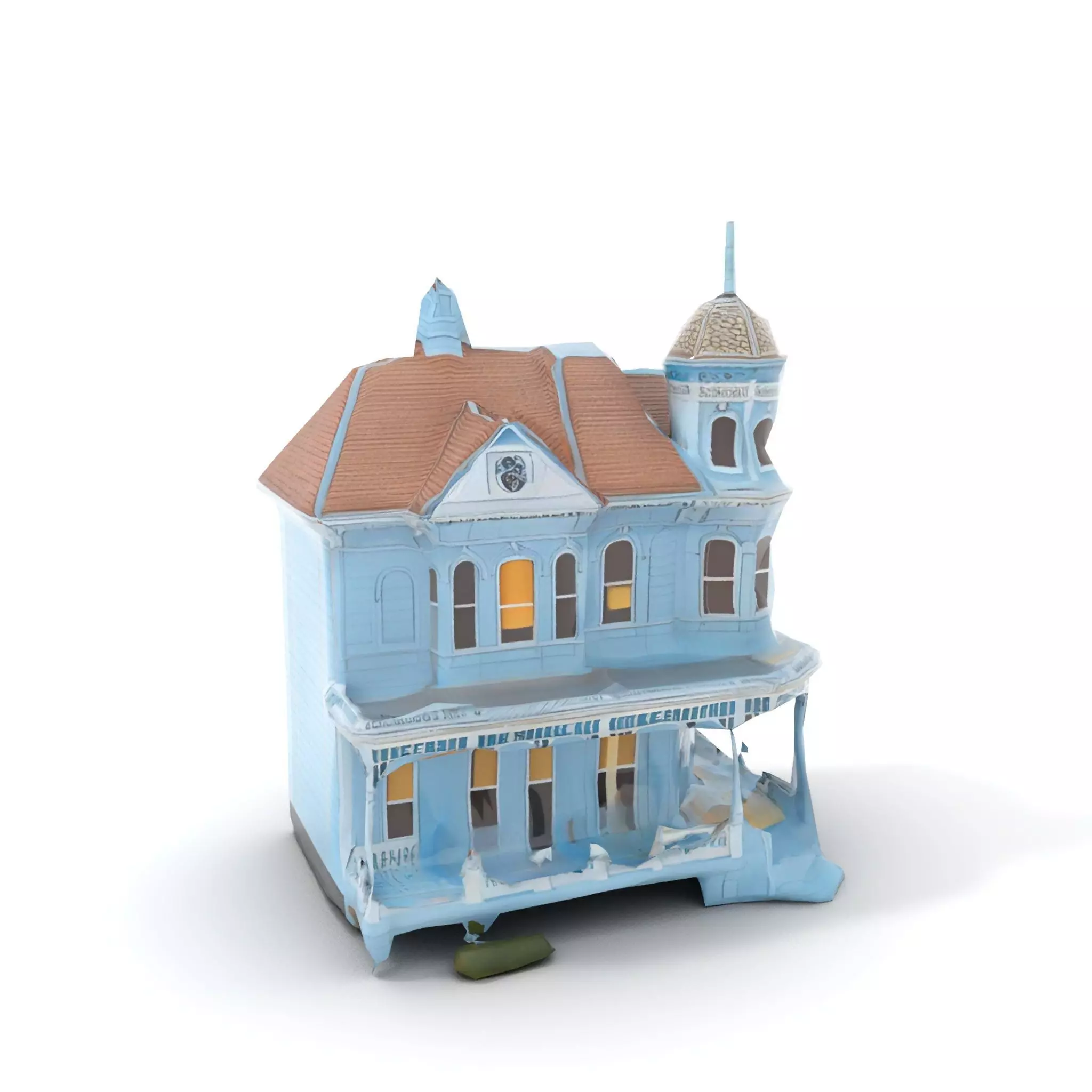Victorian Blue House model pack Low-poly 3D model_8
