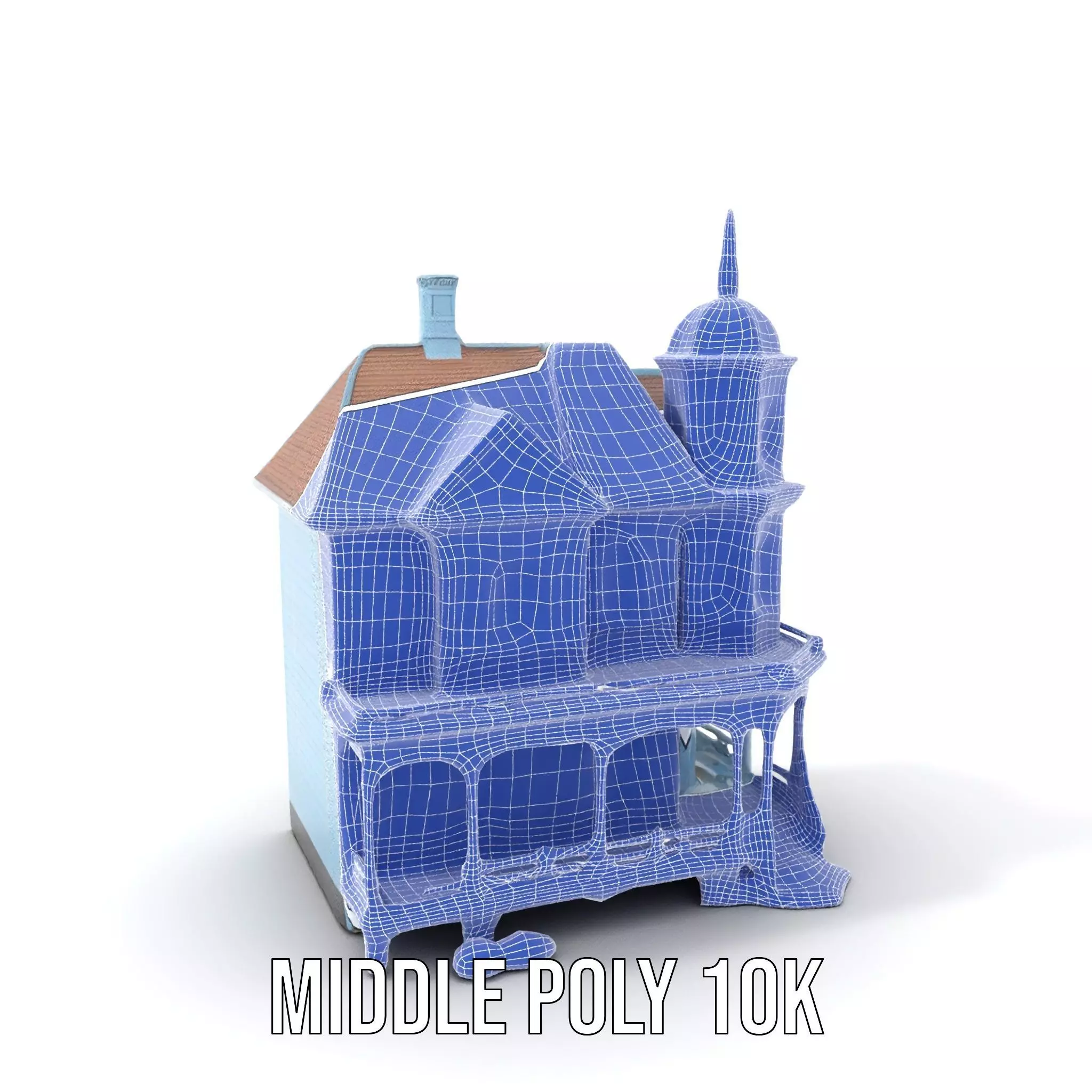 Victorian Blue House model pack Low-poly 3D model_27