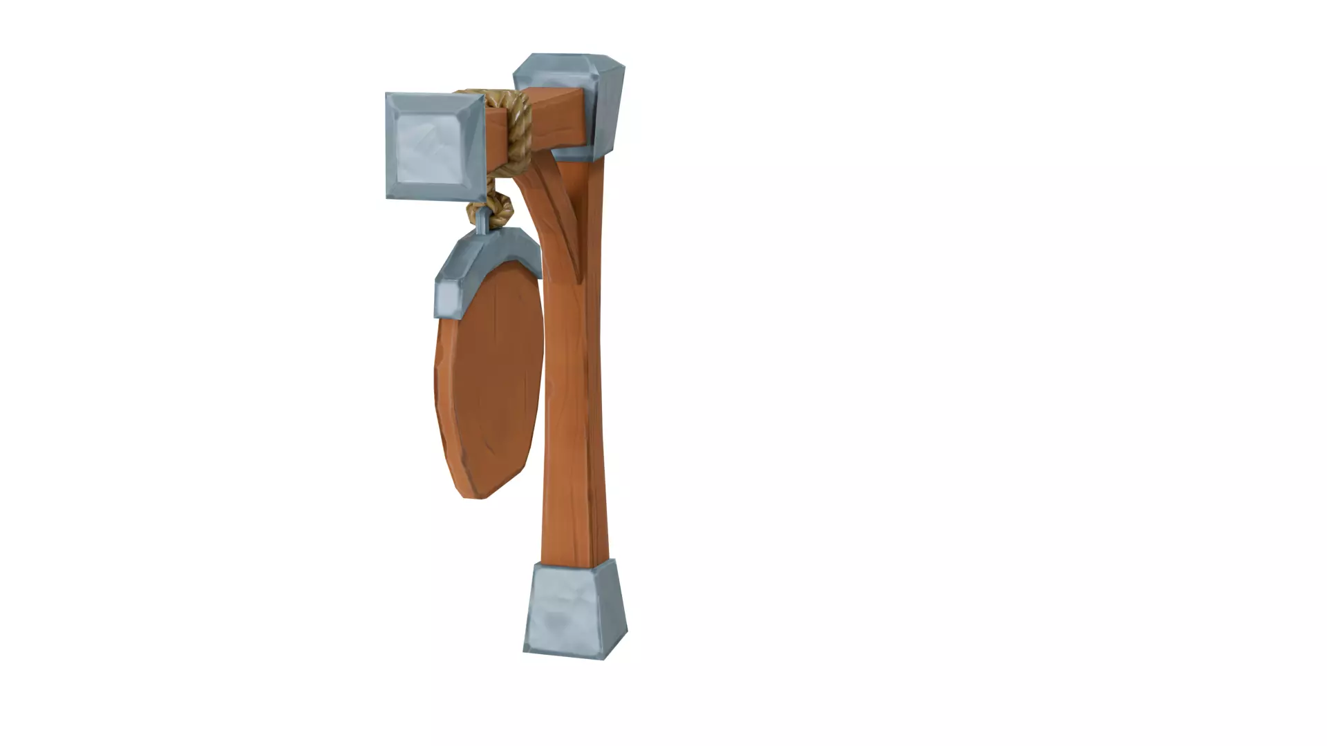 Stylized Wooden Sign 3D Model Low-poly 3D model_3