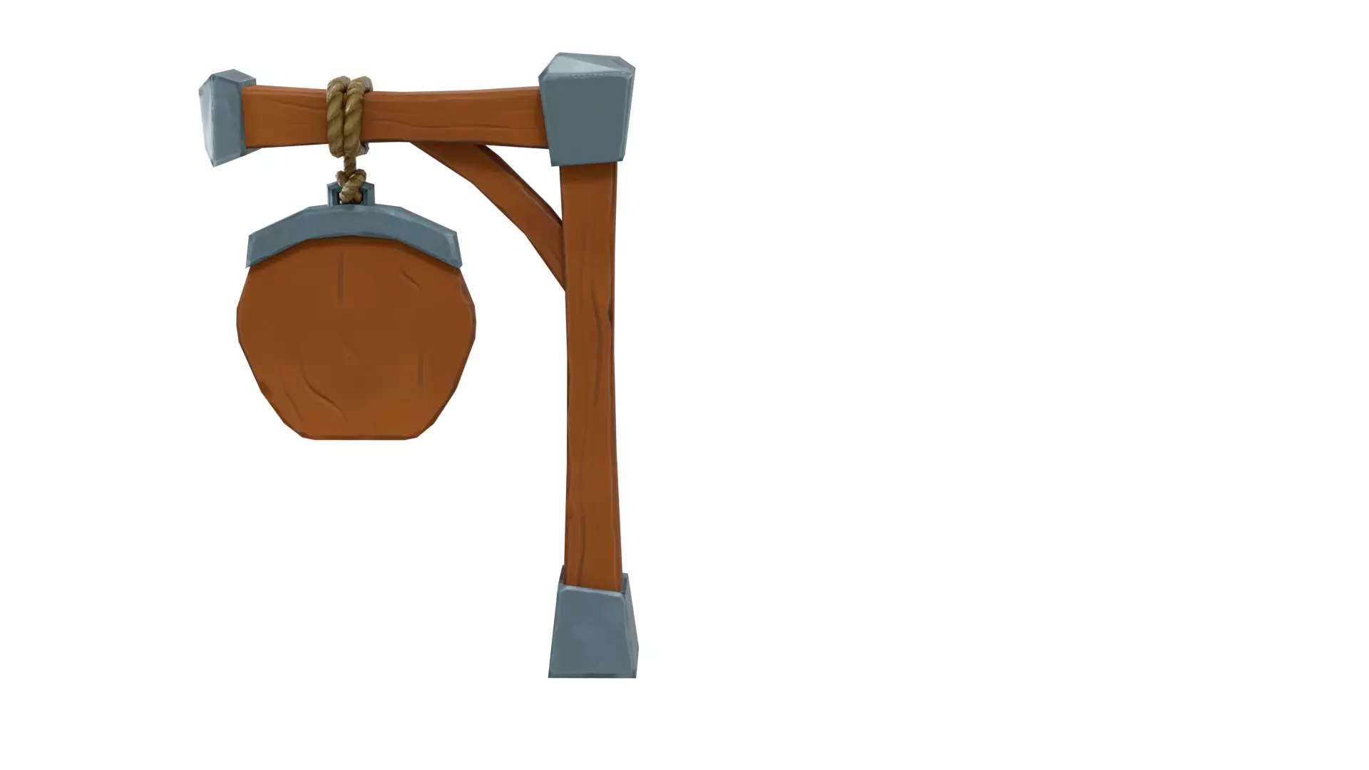 Stylized Wooden Sign 3D Model Low-poly 3D model_6